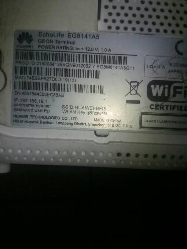 (READ AD)HAWUII VUMA fibre WiFi router - Bridges & Routers - Port ...