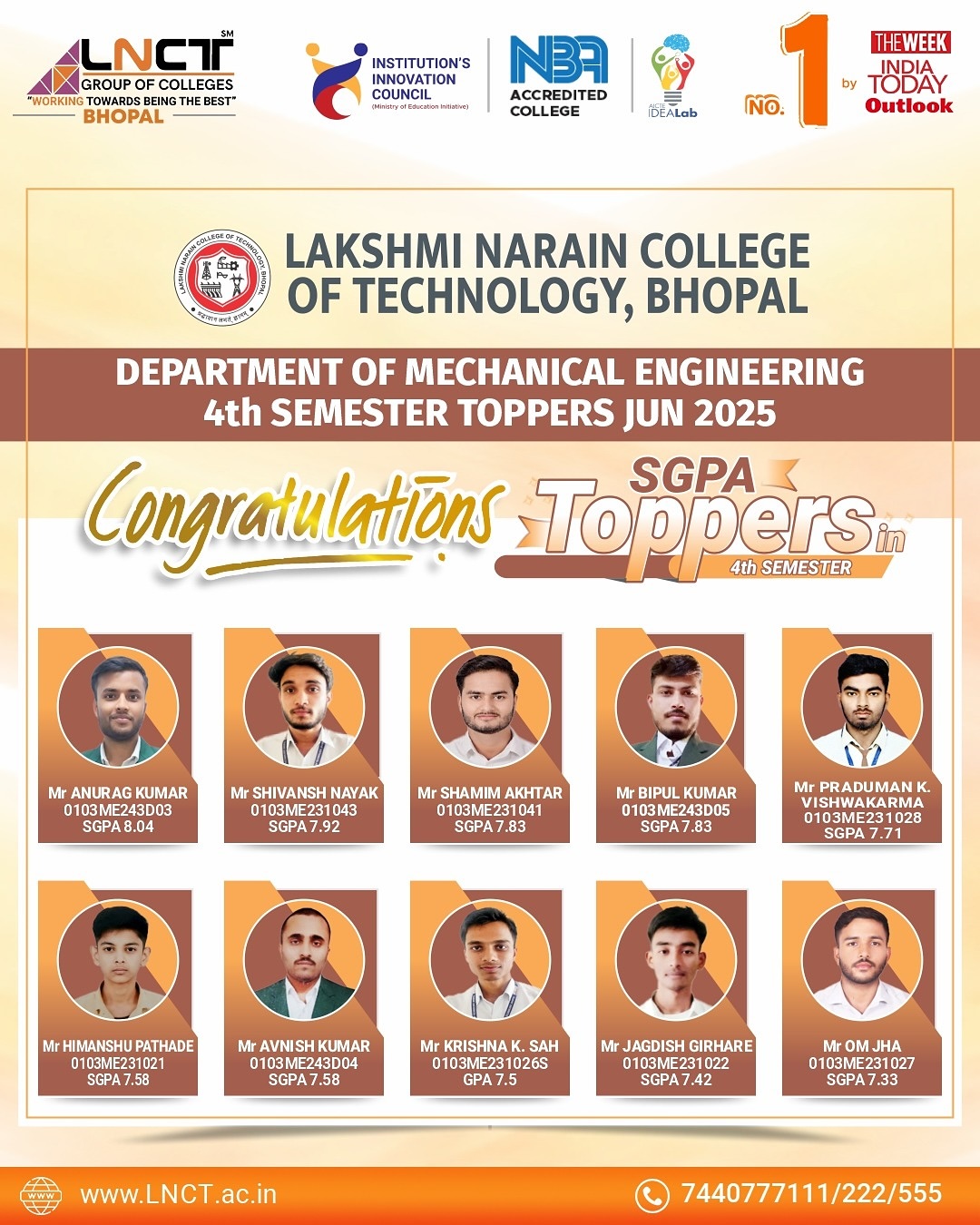 🎉 Proud Moment for LNCT! 🎓... - LNCT Group of College | Facebook