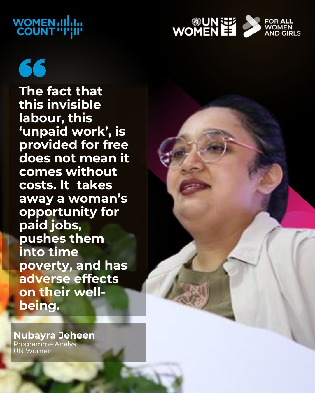 🧵 Unpaid care work is not free—it... - UN Women Bangladesh | Facebook