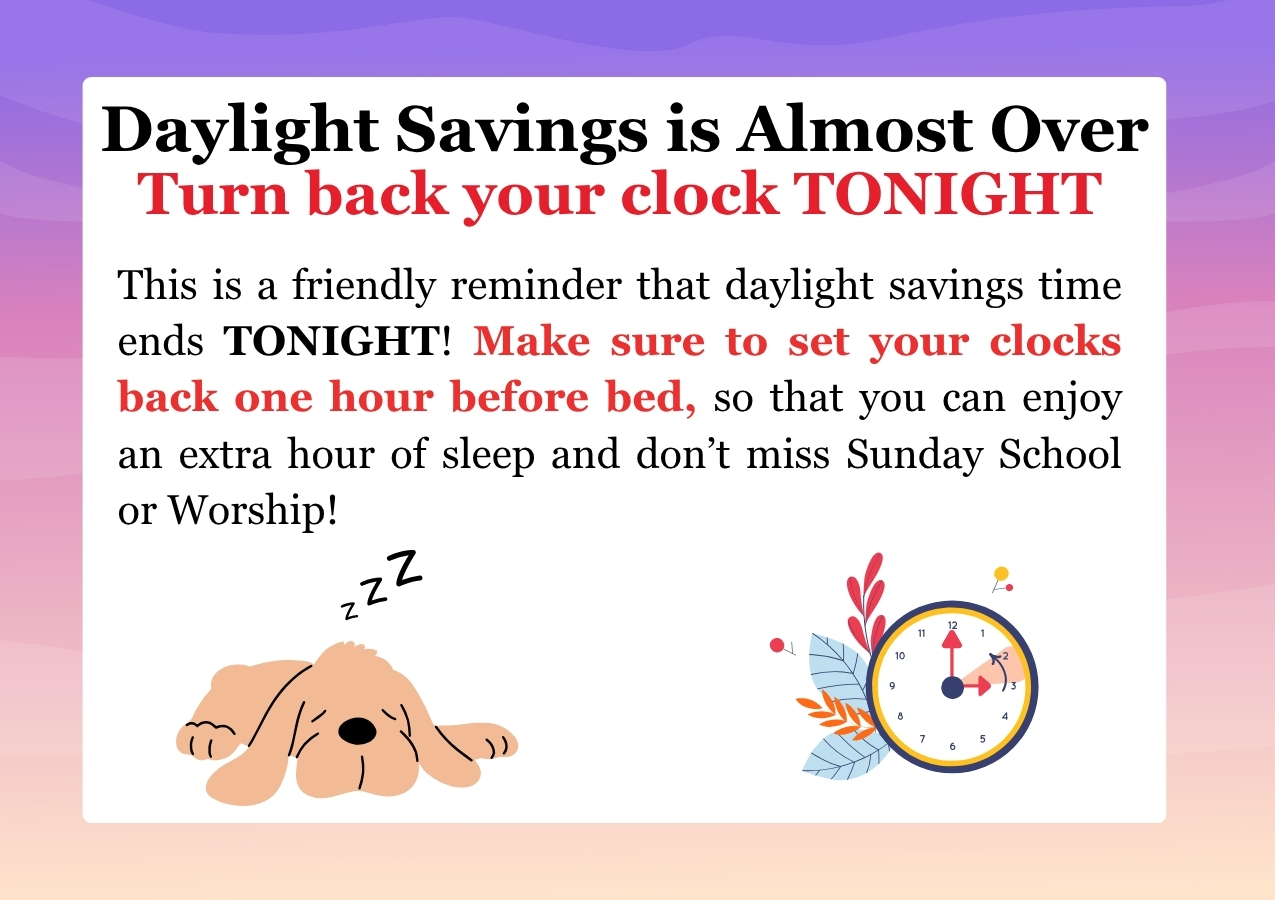 West - 🌅 Don’t Forget! Daylight Saving Time Ends TONIGHT! It’s time to ...