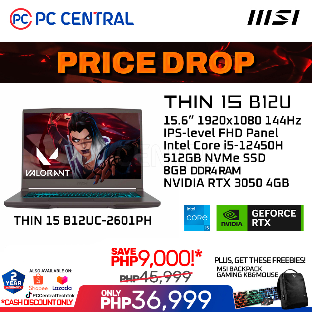 PC - 🔥🔥 MEGA PRICE DROP!! MSI THIN 15 RTX 3050 🔥🔥 The CHEAPEST RTX 3050 ...