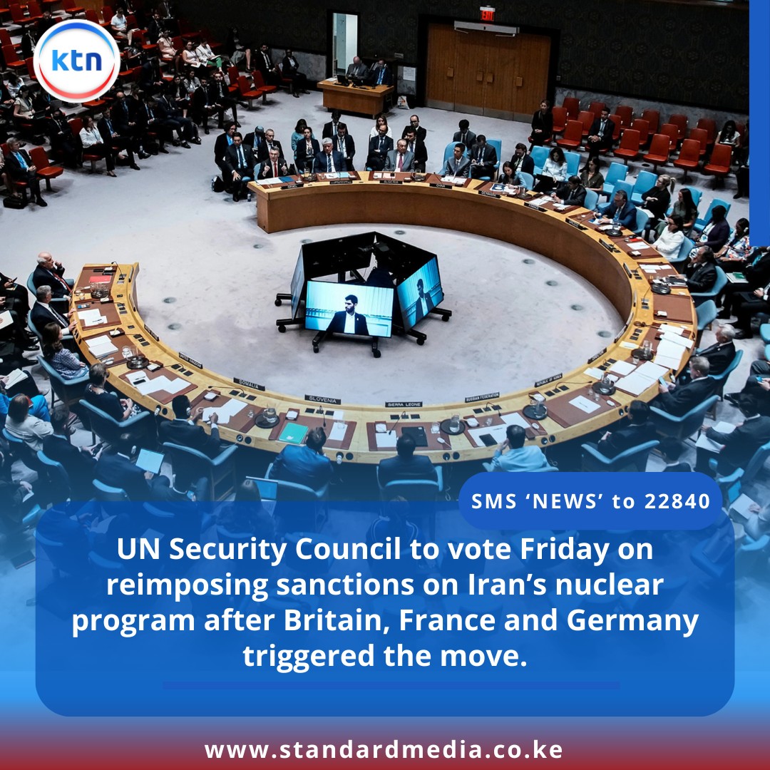 KTN - UN Security Council to vote Friday on reimposing sanctions on ...