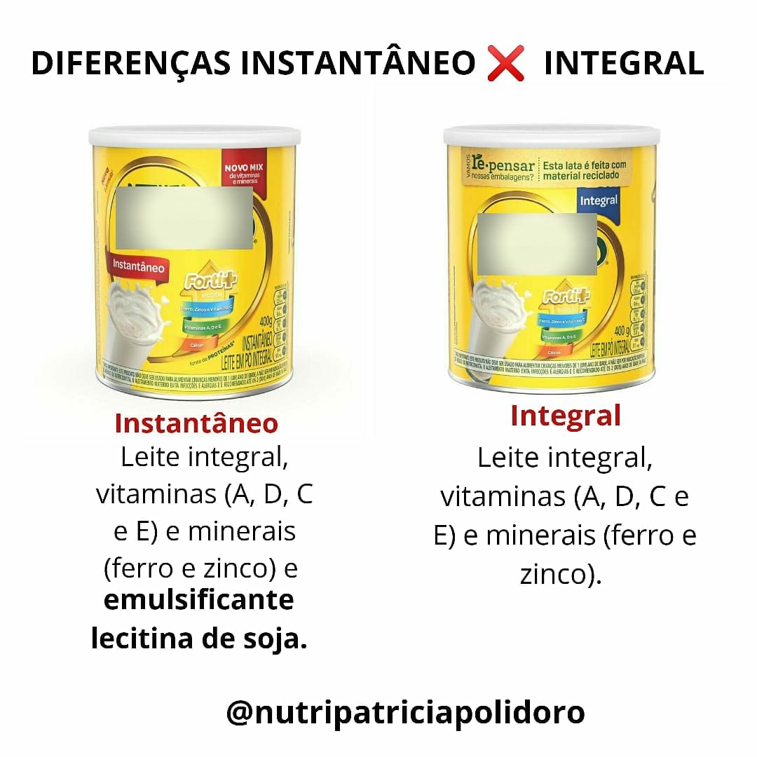 A diferença do leite em pó instantâneo... - Patrícia Polidoro