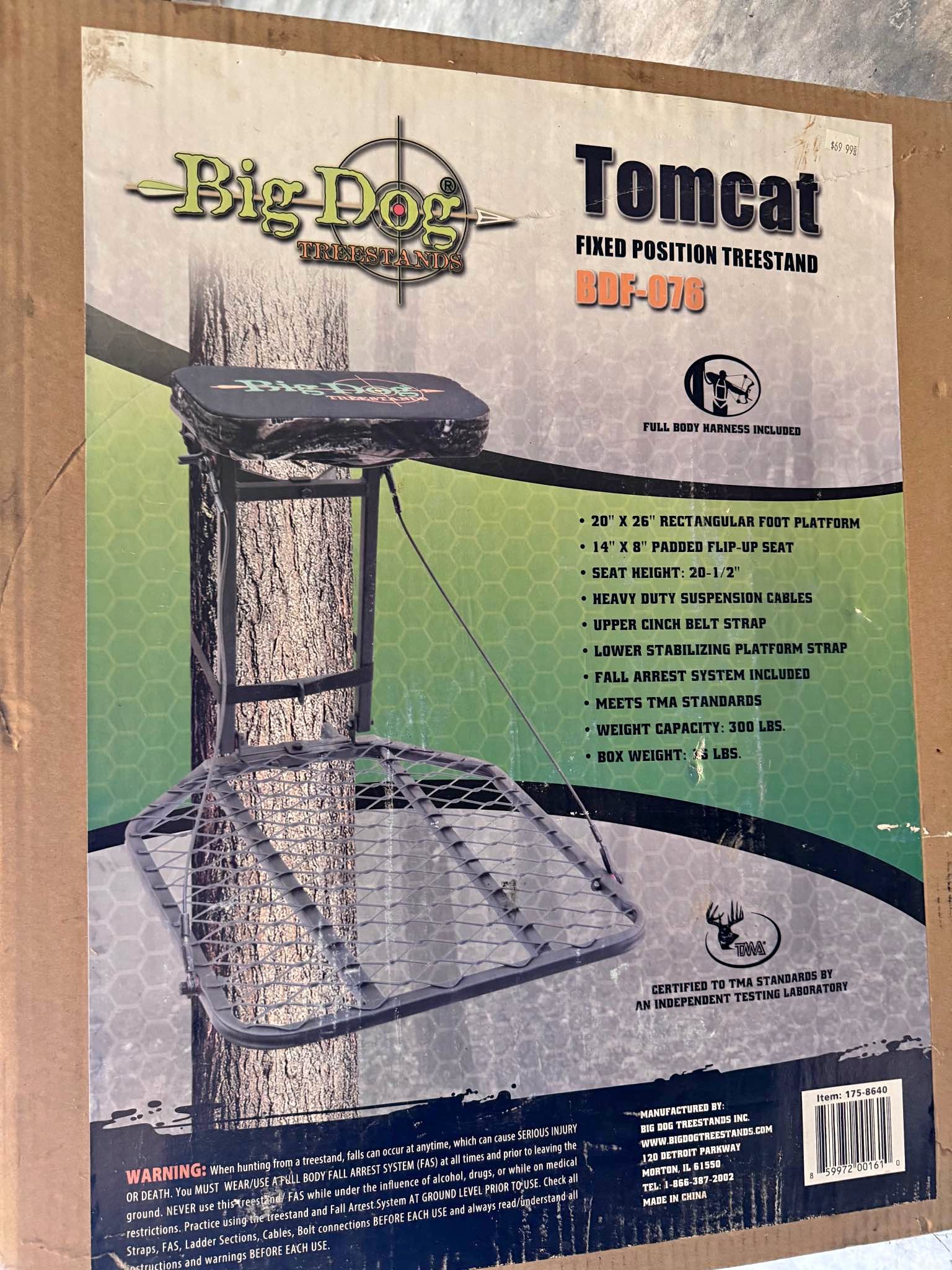 Big Dog Tomcat Fixed Position Treestand BDF-076 New Unopened - Tree ...