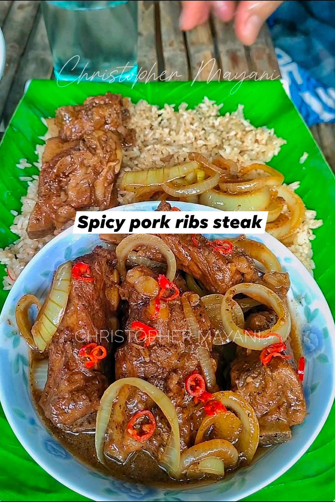 Team - SPICY PORK RIBS STEAK Mga sangkap: 1kg pork ribs 3pcs Sibuyas na ...