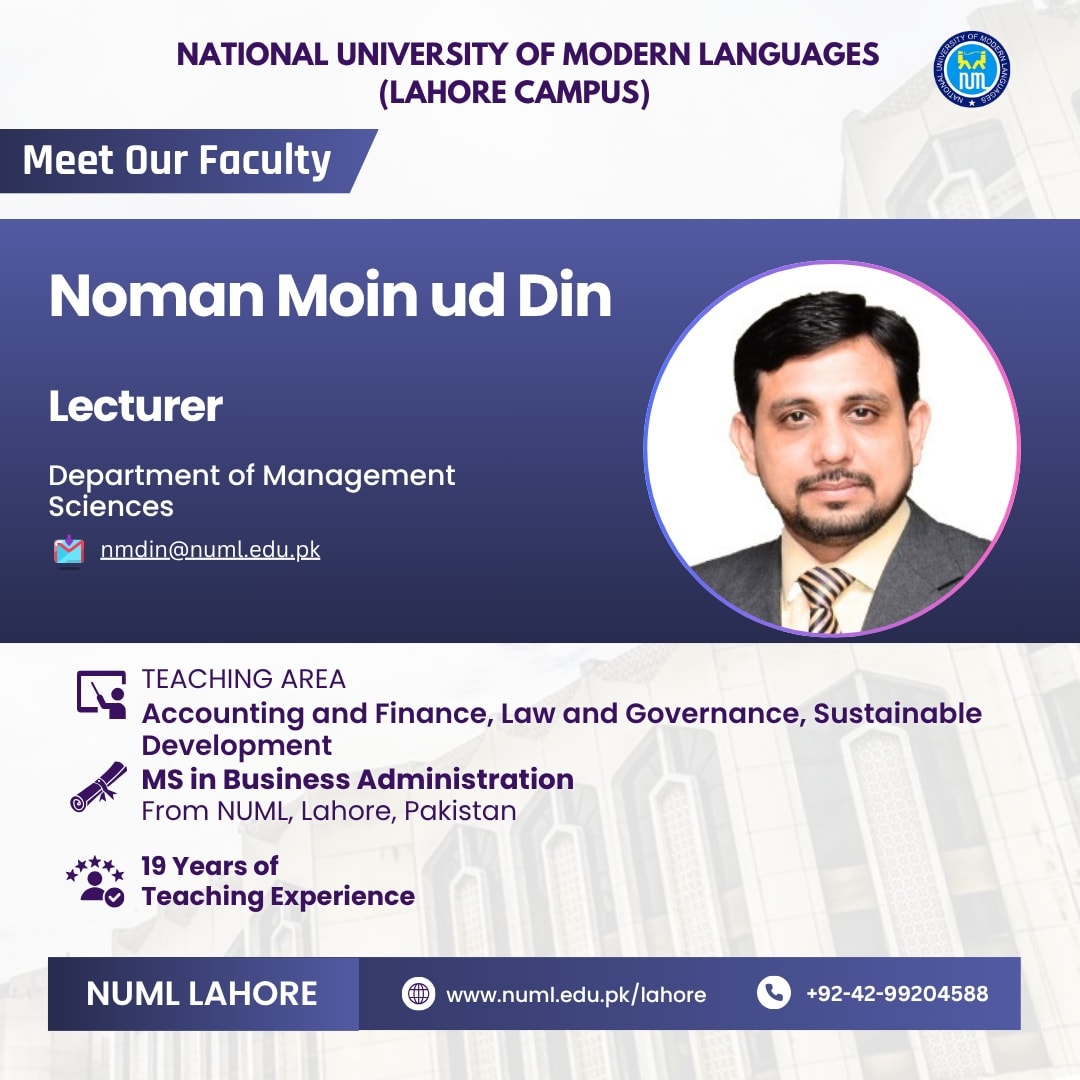 Department of Management Sciences, NUML Lahore Campus | Lahore