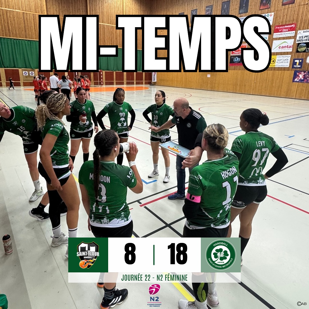 Handball - 𝗠𝗶-𝘁𝗲𝗺𝗽𝘀 𝗡𝟮 𝗙 - Journée 22 Les 𝗩𝗲𝗿𝘁𝗲𝘀 mènent de 10 buts à 30 ...