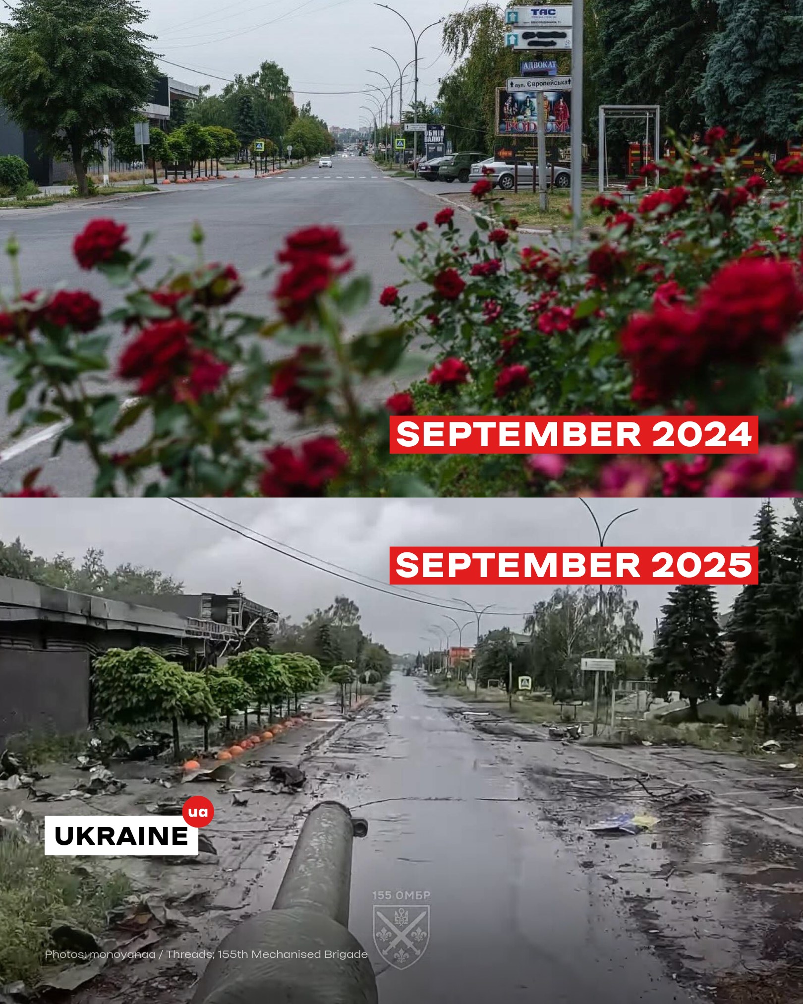 Ukraine.ua - This is a street in Pokrovsk, both a year ago and now ...