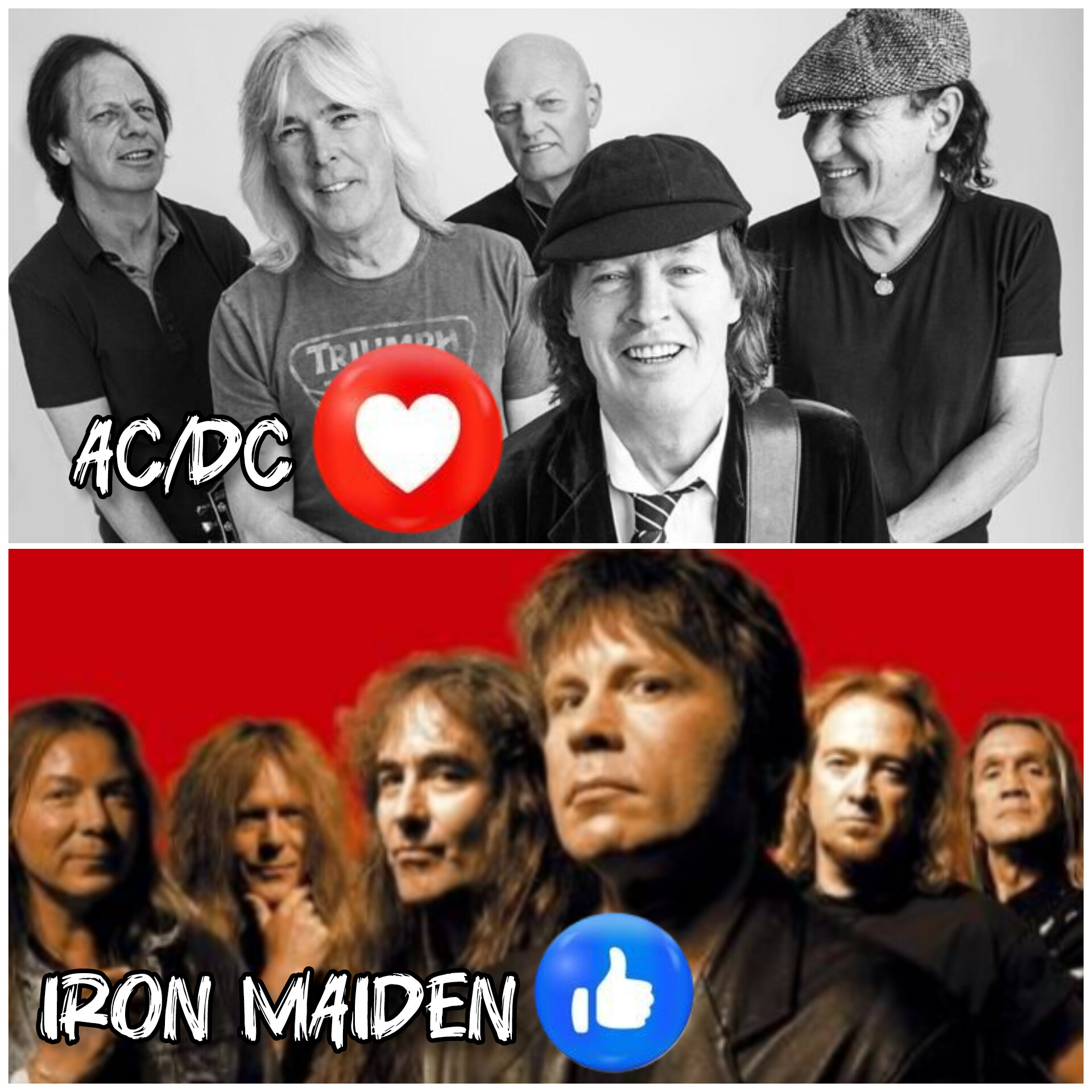 Ac/Dc and Iron Maiden: iconic rock and metal bands