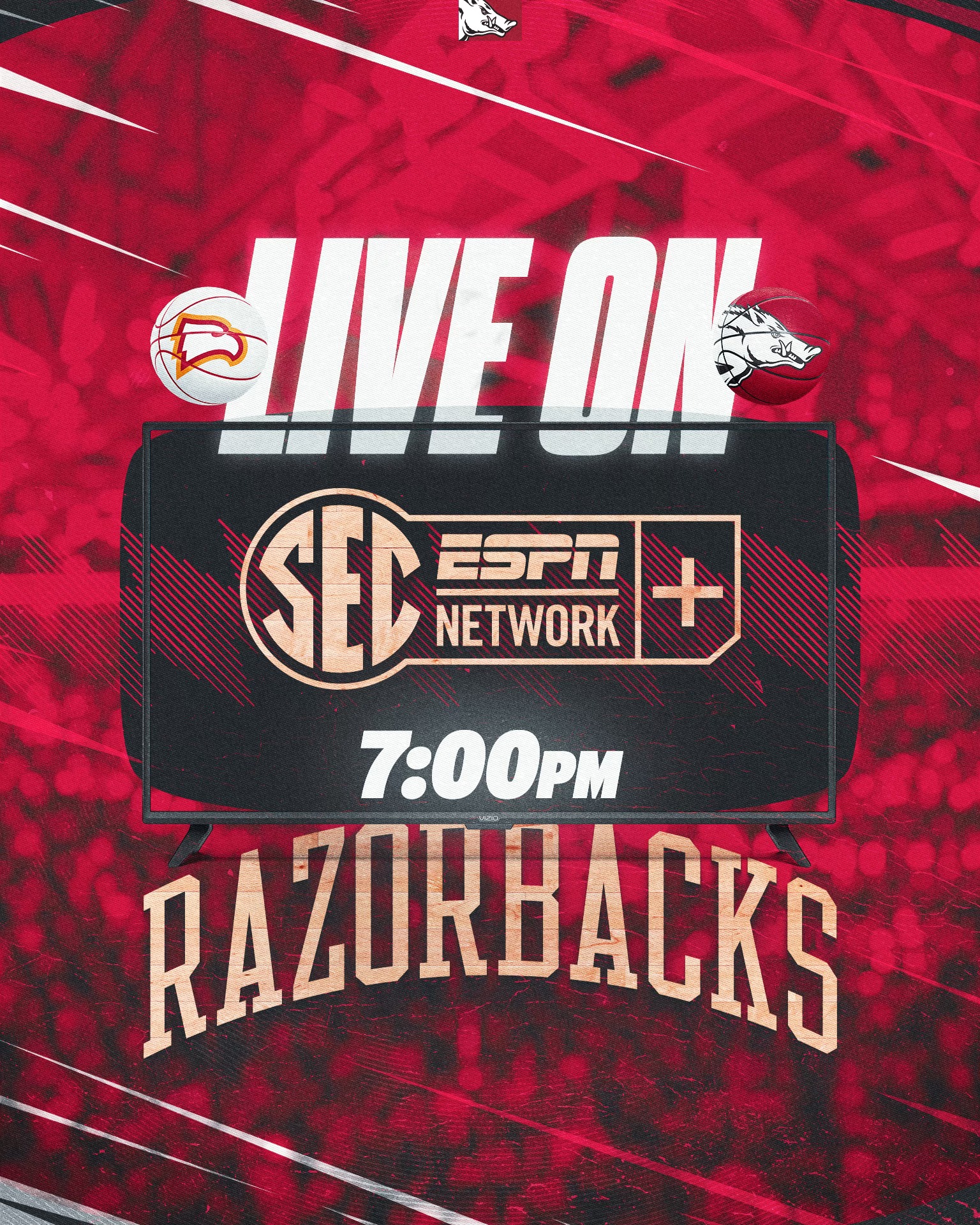 We're on SECN+ at 7pm - Arkansas Razorback Men's Basketball | Facebook