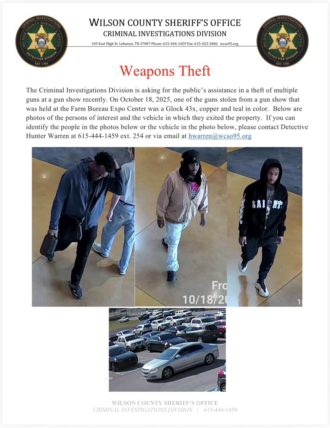 Weapons Theft The... - Wilson County Sheriff's Office, TN | Facebook