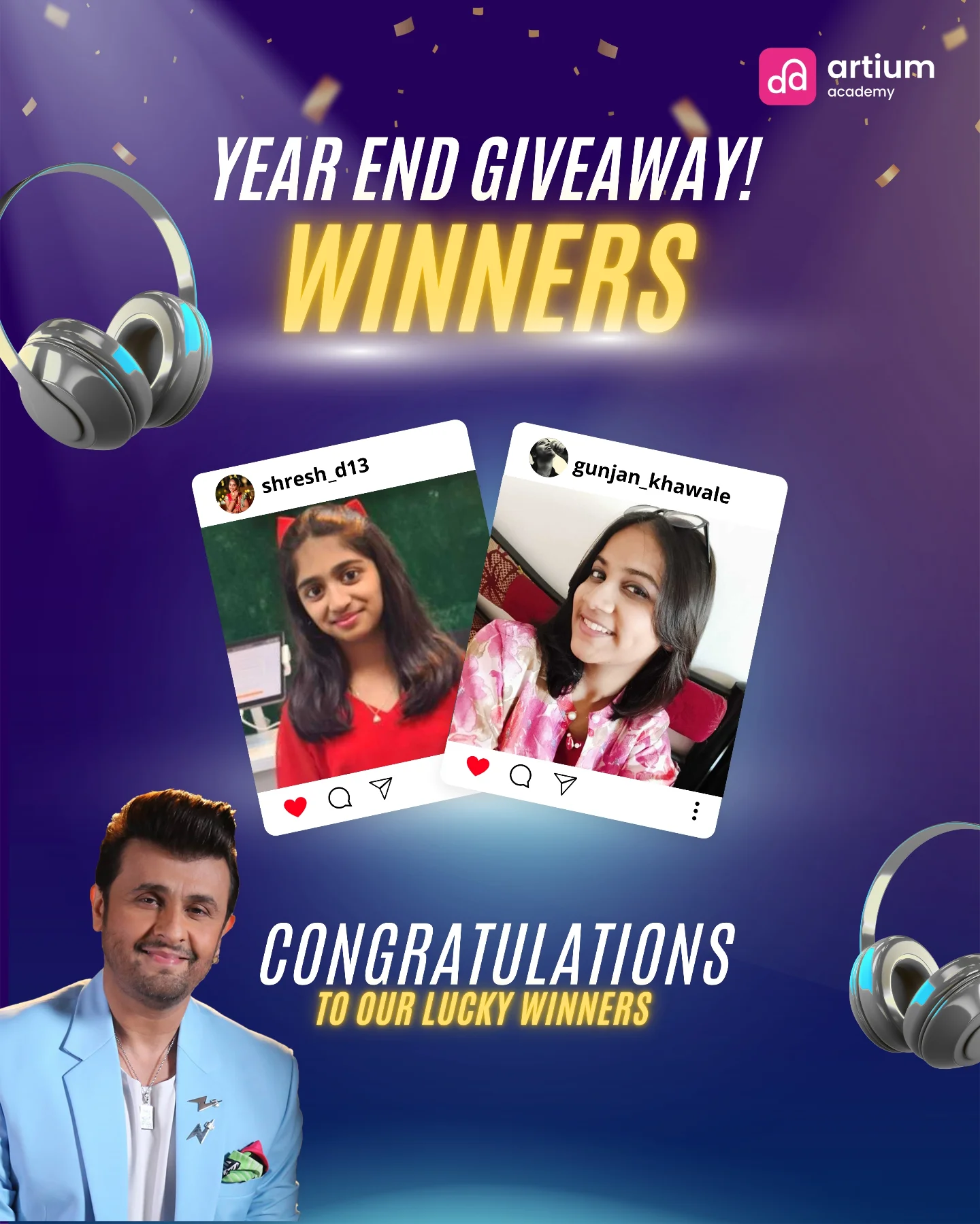 Artium - Meet our giveaway winners 🎉 A big congratulations to @shresh ...
