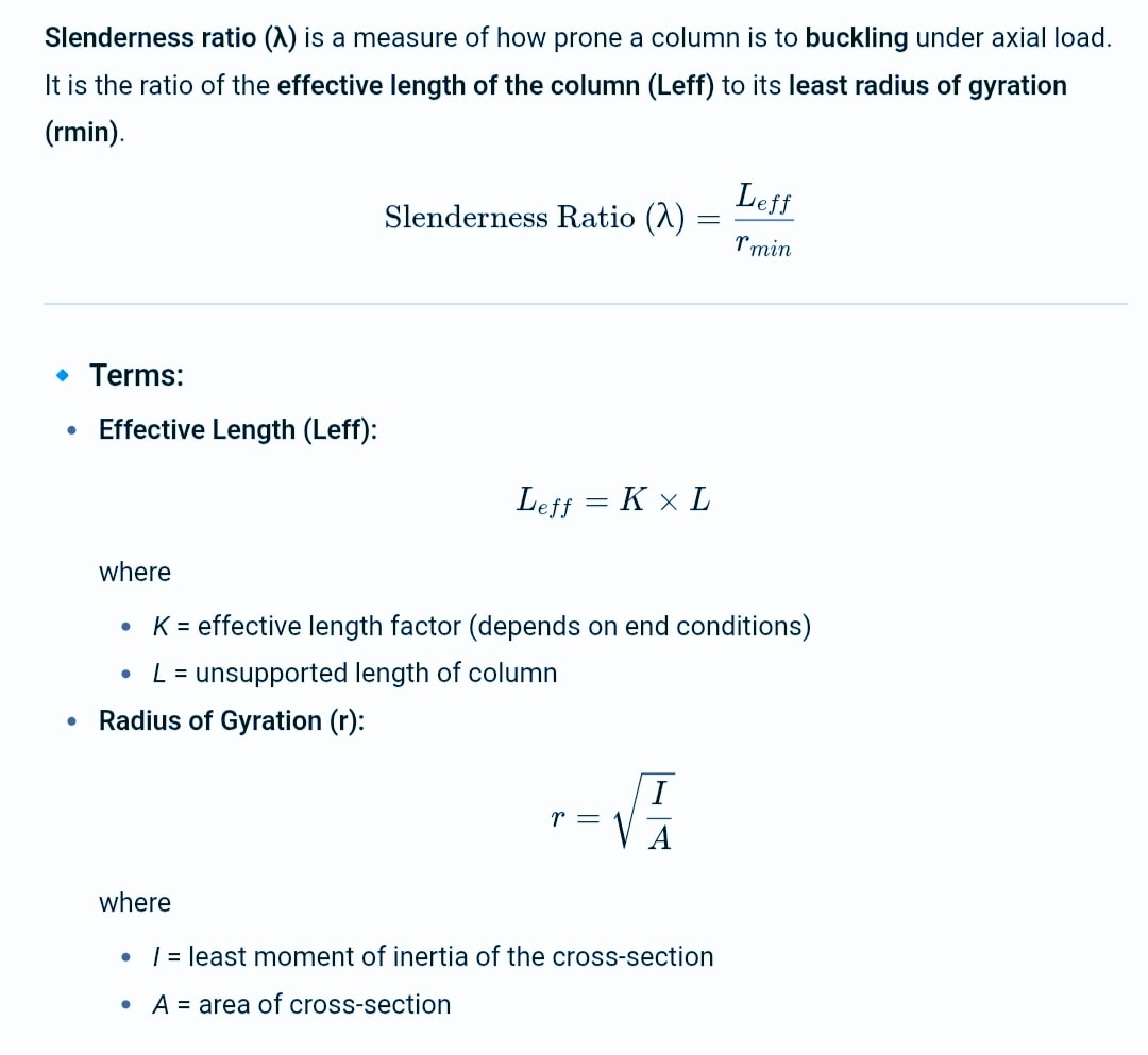 नवगृह डेवलपर - Slenderness ratio in columns....... | Facebook