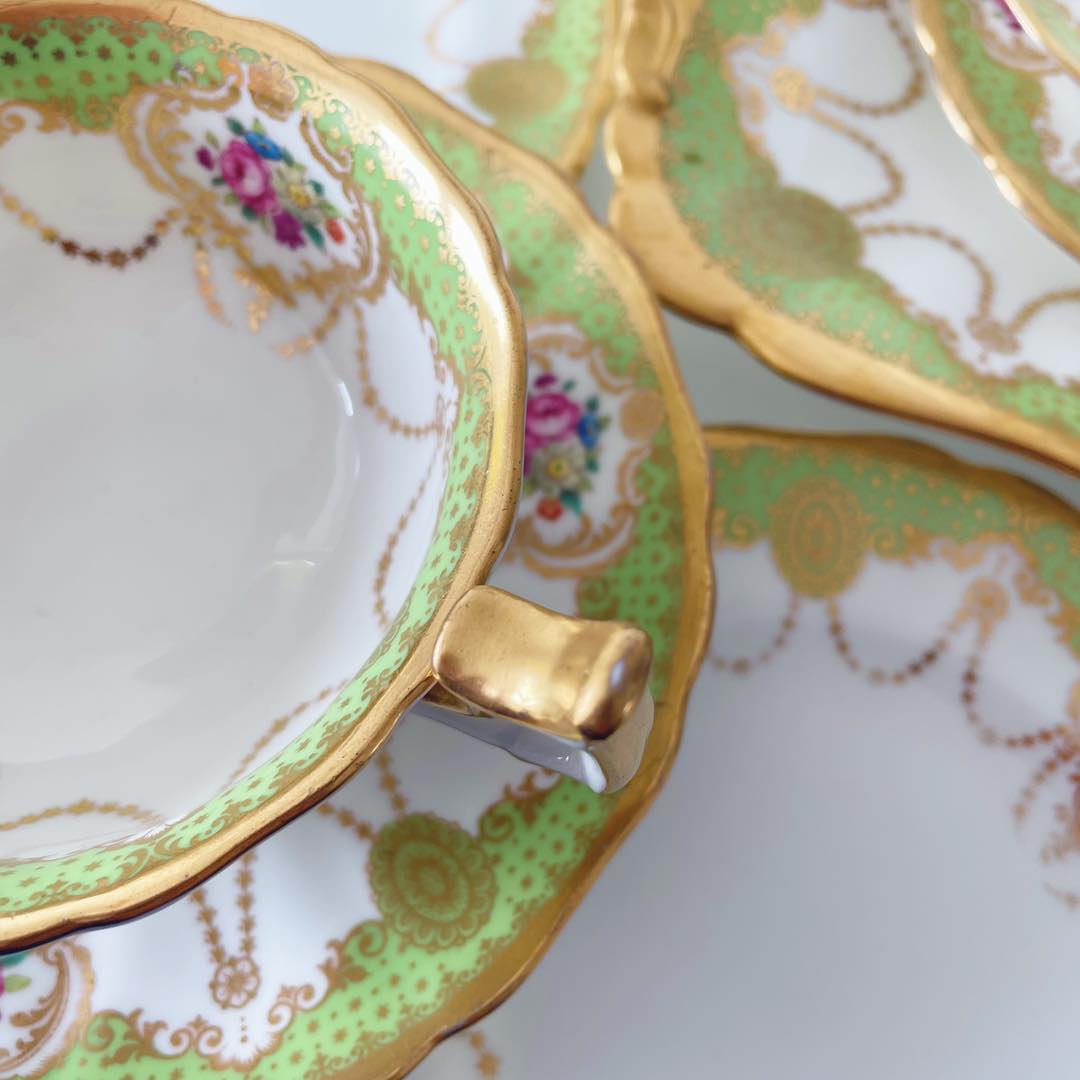 Rare H&R Daniel 'Daisy Wheel' porcelain trio