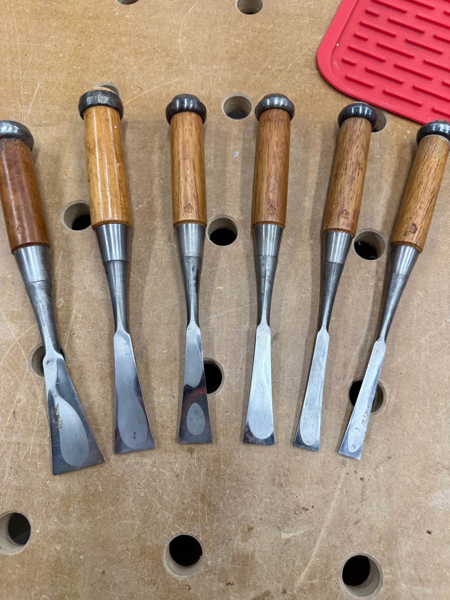 Set of 6 Japanese Fishtail Woodworking Chisels - Chisels - Romeo ...