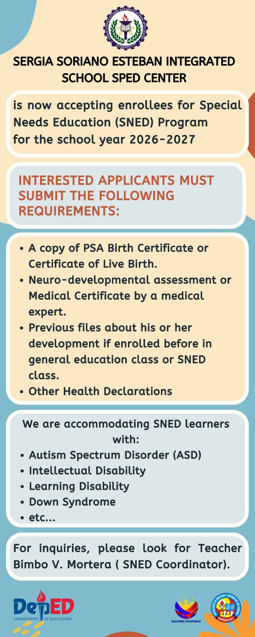 DepEd Tayo Sergia Soriano Esteban Integrated School SPED Center