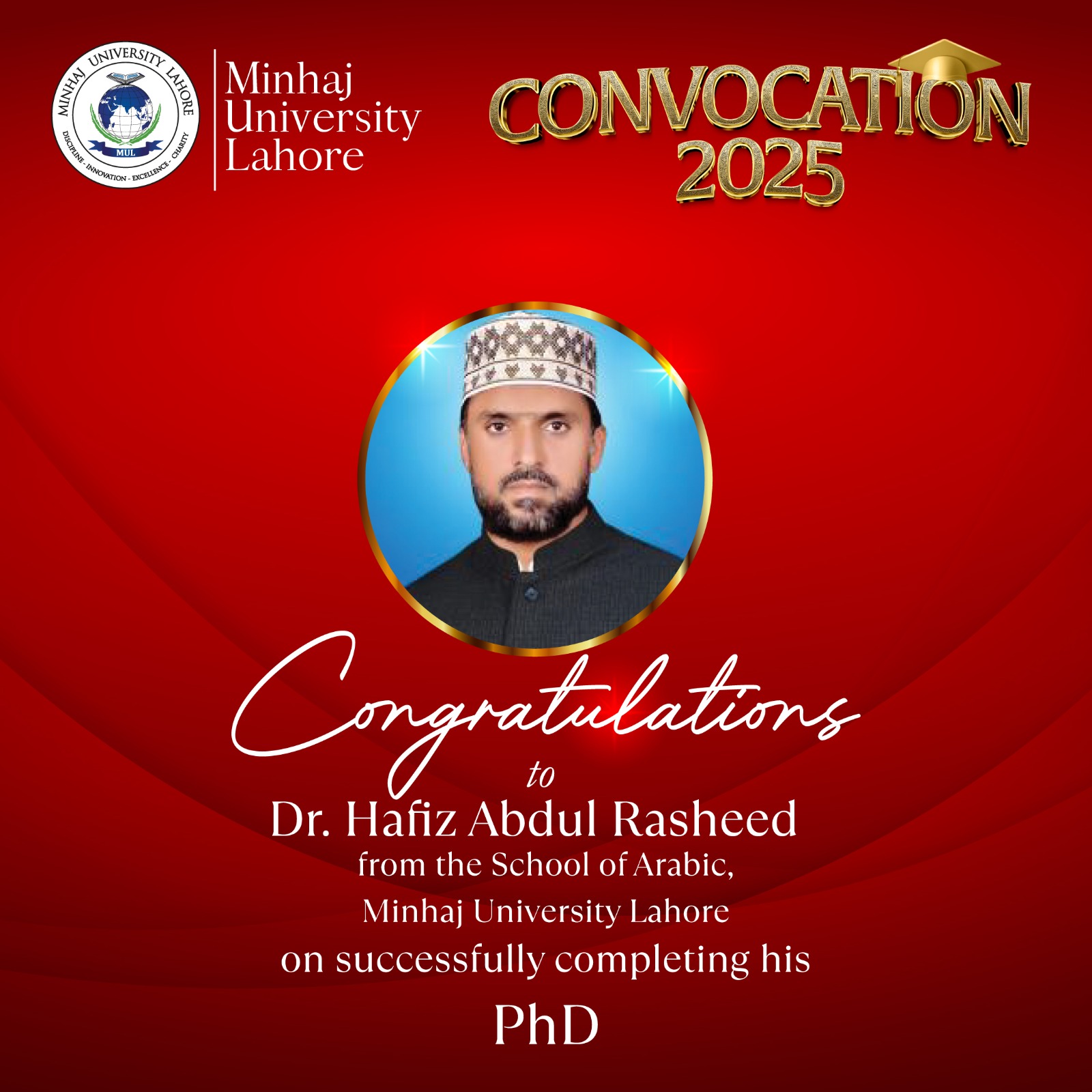 Minhaj - CONVOCATION 2025 Join us in extending our warmest ...