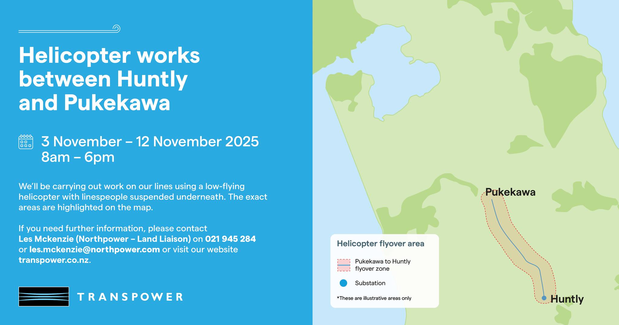 Transpower - Kia ora folks in Huntly and Pukekawa. 👋 From 3-12 November ...