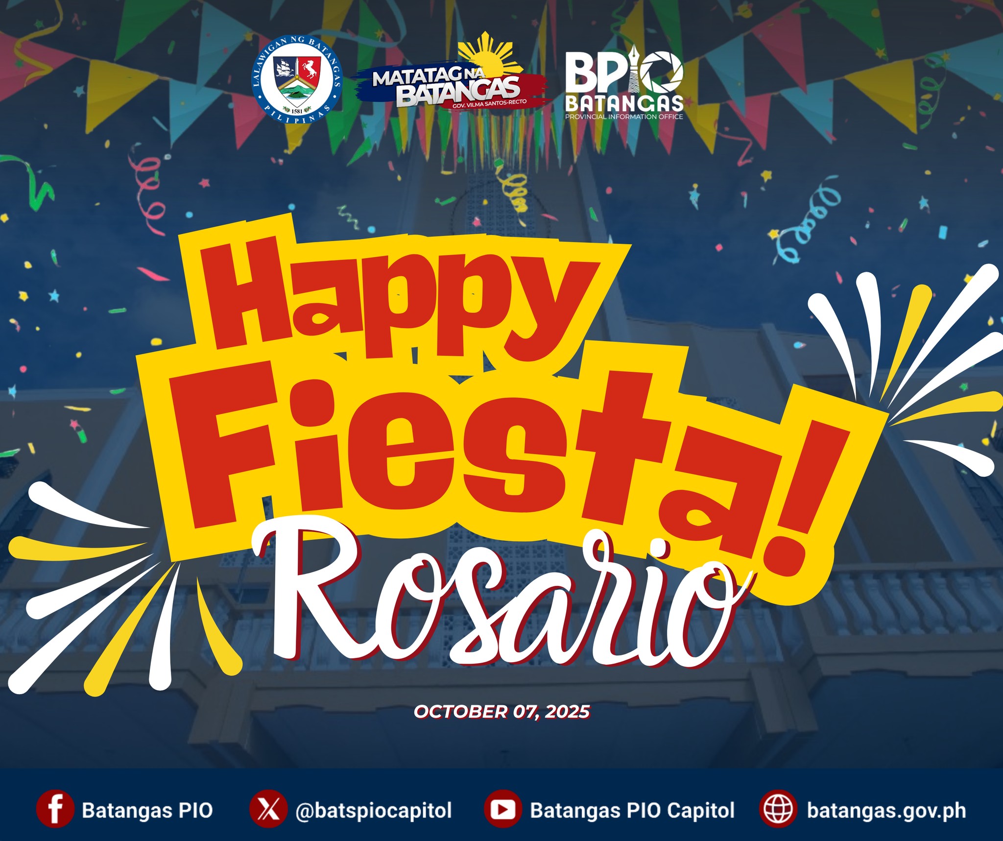 Batangas PIO - 𝗛𝗮𝗽𝗽𝘆 𝗙𝗶𝗲𝘀𝘁𝗮 𝑹𝑶𝑺𝑨𝑹𝑰𝑶, 𝑩𝒂𝒕𝒂𝒏𝒈𝒂𝒔! October 7,... | Facebook