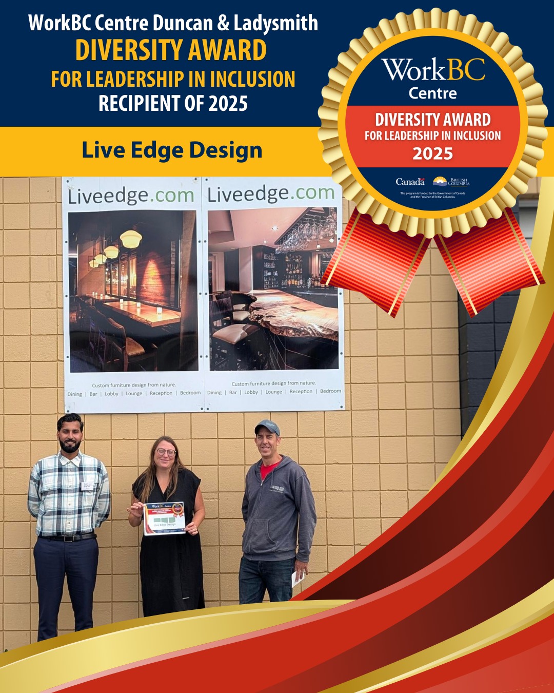 WorkBC - 🎉 Congratulations to Live Edge Design on being a recipient of ...