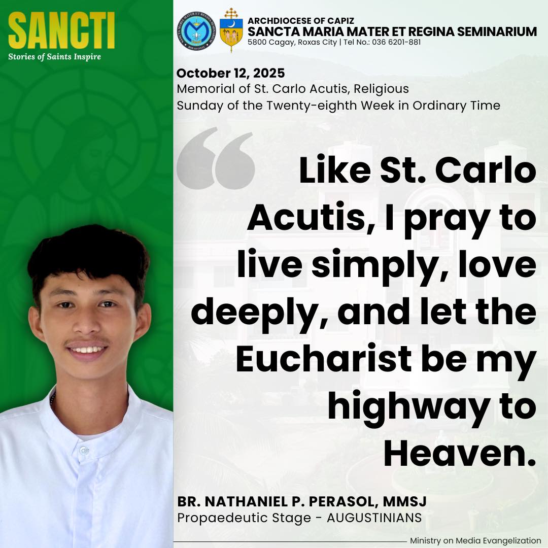 Sancta - SANCTI: Memorial of St. Carlo Acutis by: Br. Nathan P. Perasol ...