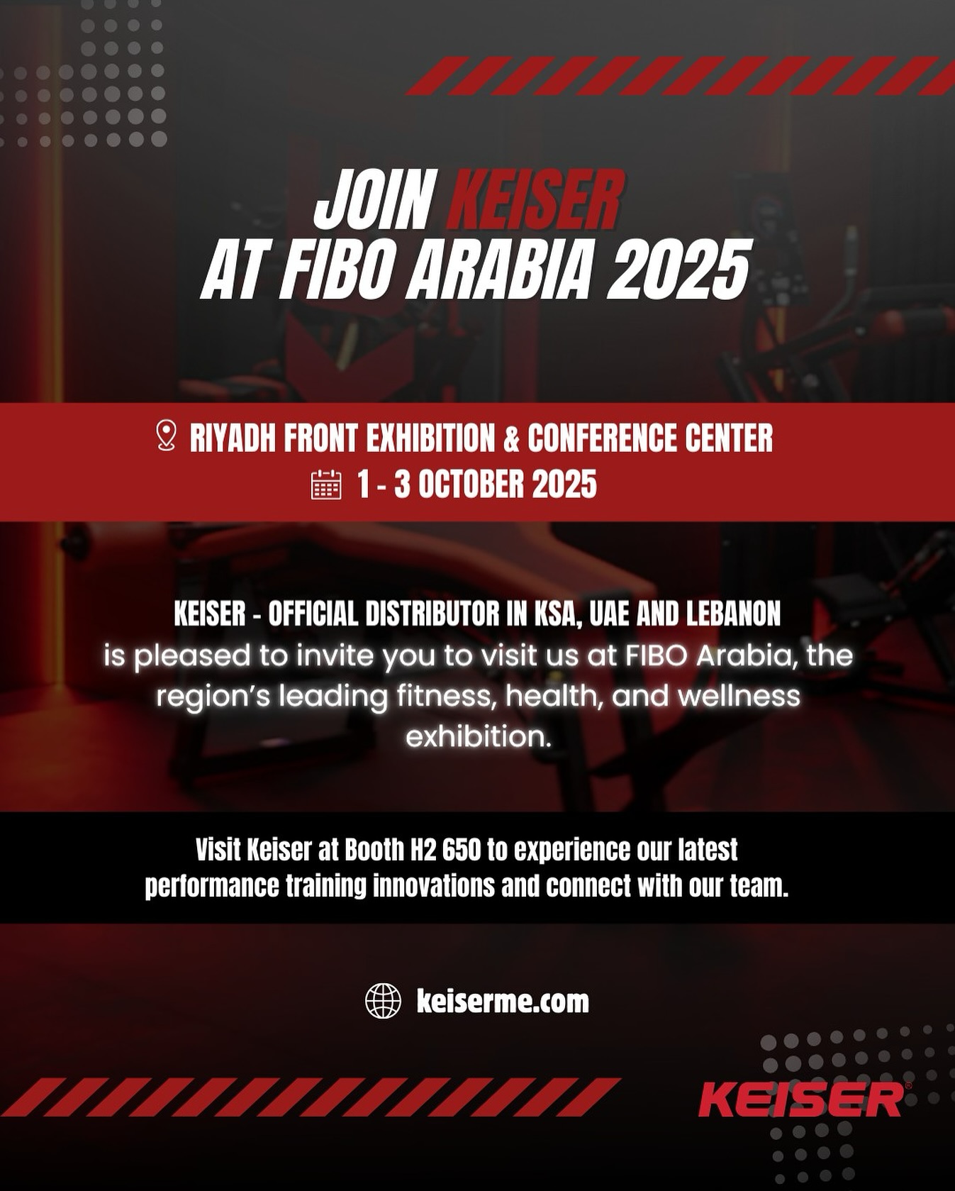 Keiser - Riyadh, we’re coming! Join Keiser at FIBO Arabia 2025 📈 ...