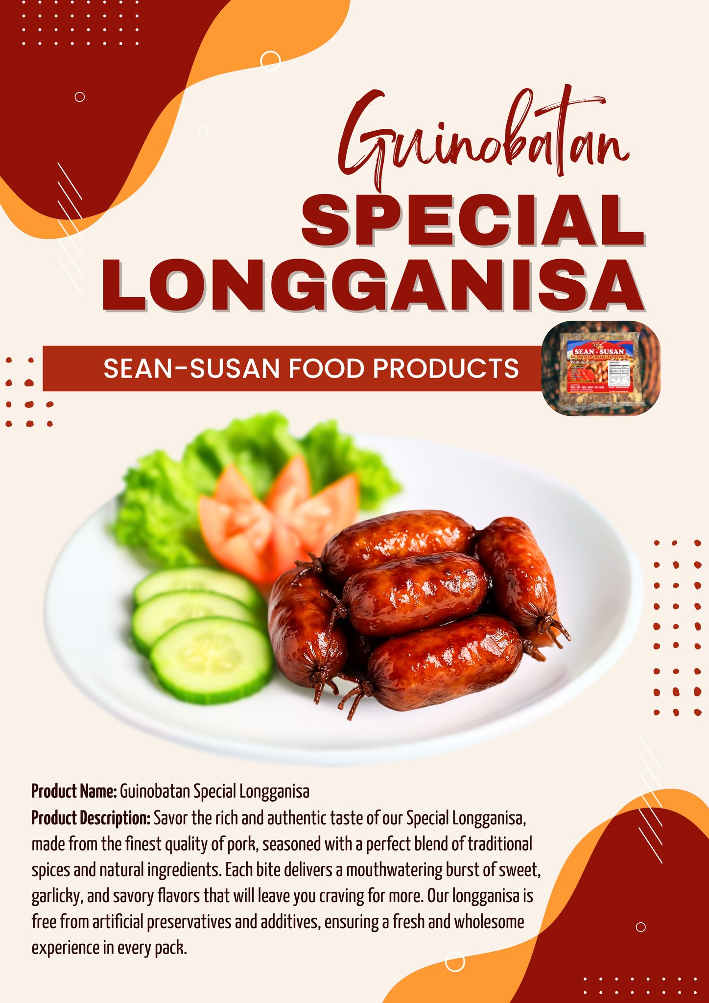 Sean-Susan Food Products Guinobatan Special Longganisa | Guinobatan
