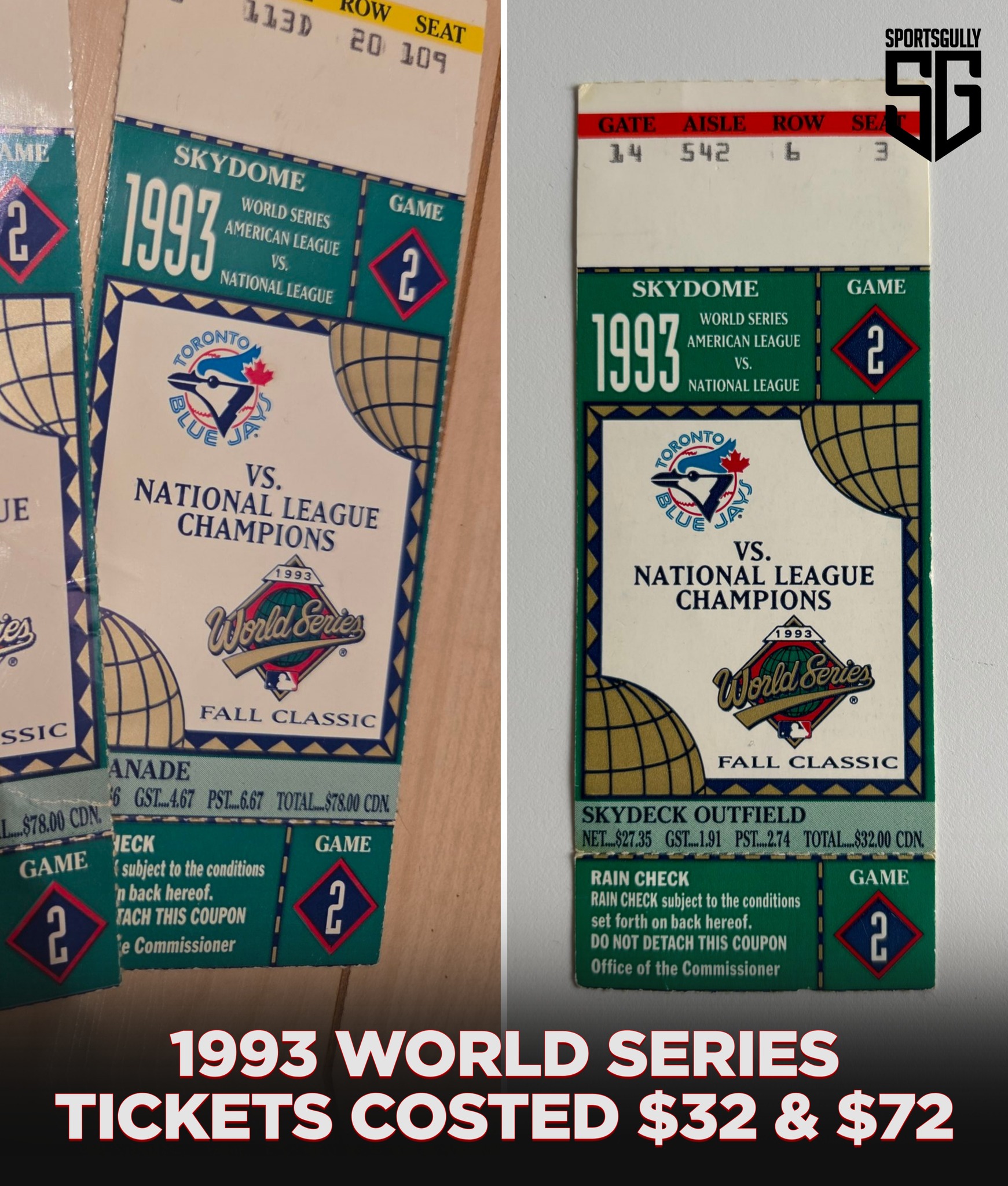 Ticket prices during 1993 World Series!🤯 #fblifestyle