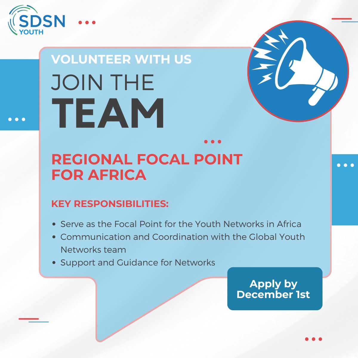 UN - 📣 We’re recruiting! SDSN Youth is looking for a Regional Focal ...