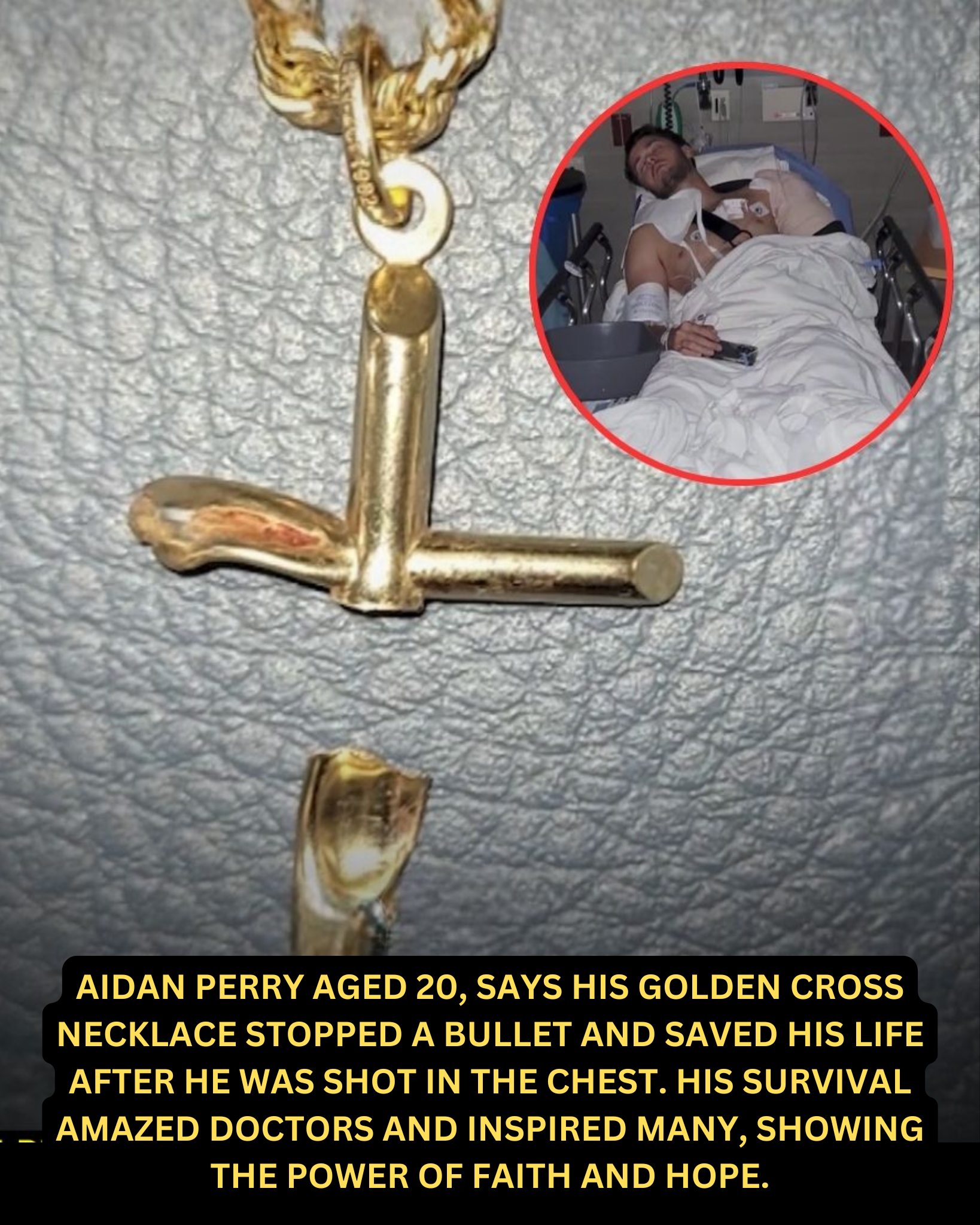 Was it physics, faith, or both that saved his life? Aidan Perry, a 