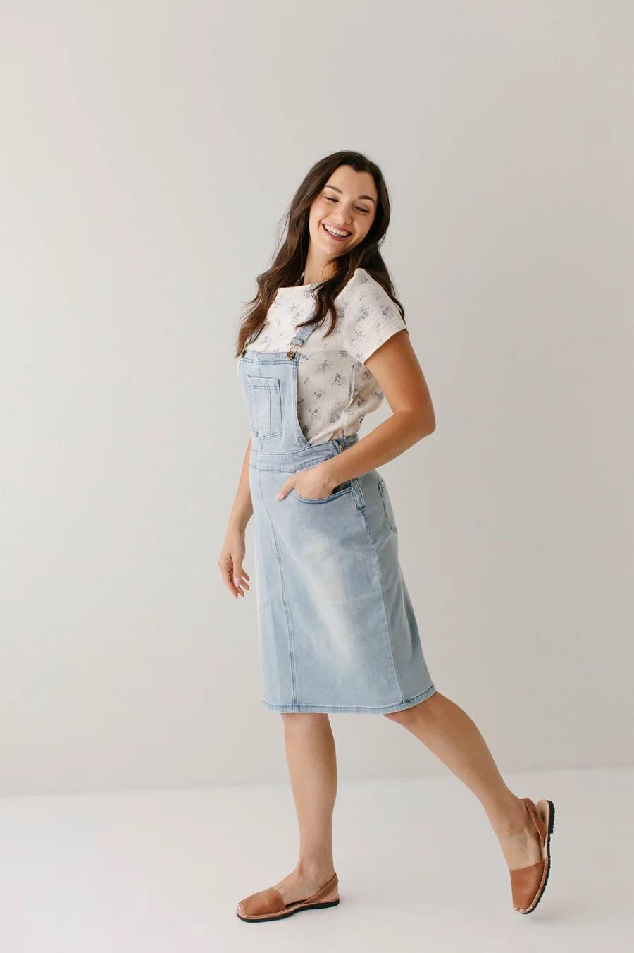 dress overalls knee length Back by popular demand! Brynlee Denim in Lt.Wash Size 2-20 Shop: https://modeststyleboutique.com/collections/knee-length -denim/products/brynlee-denim-overalls-in-lt-wash ReorderC