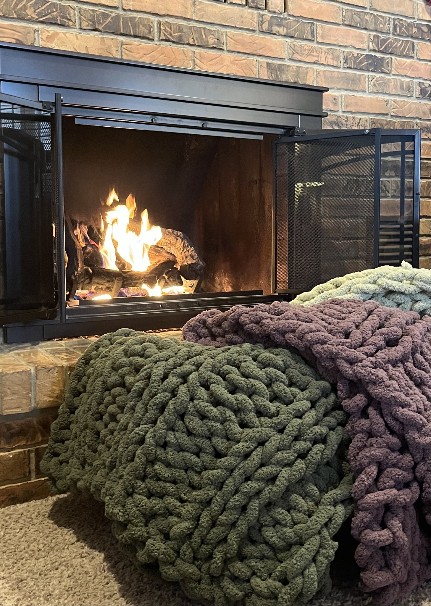 Komfy - Cozy up by the fire after these windy spring days! --blankets ...