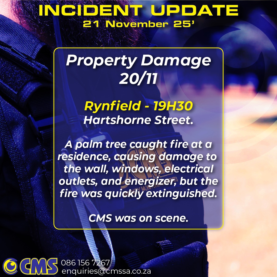 CMS - ⚠️ Property Damage – Rynfield 📅 20 November 2025 📍 Hartshorne ...