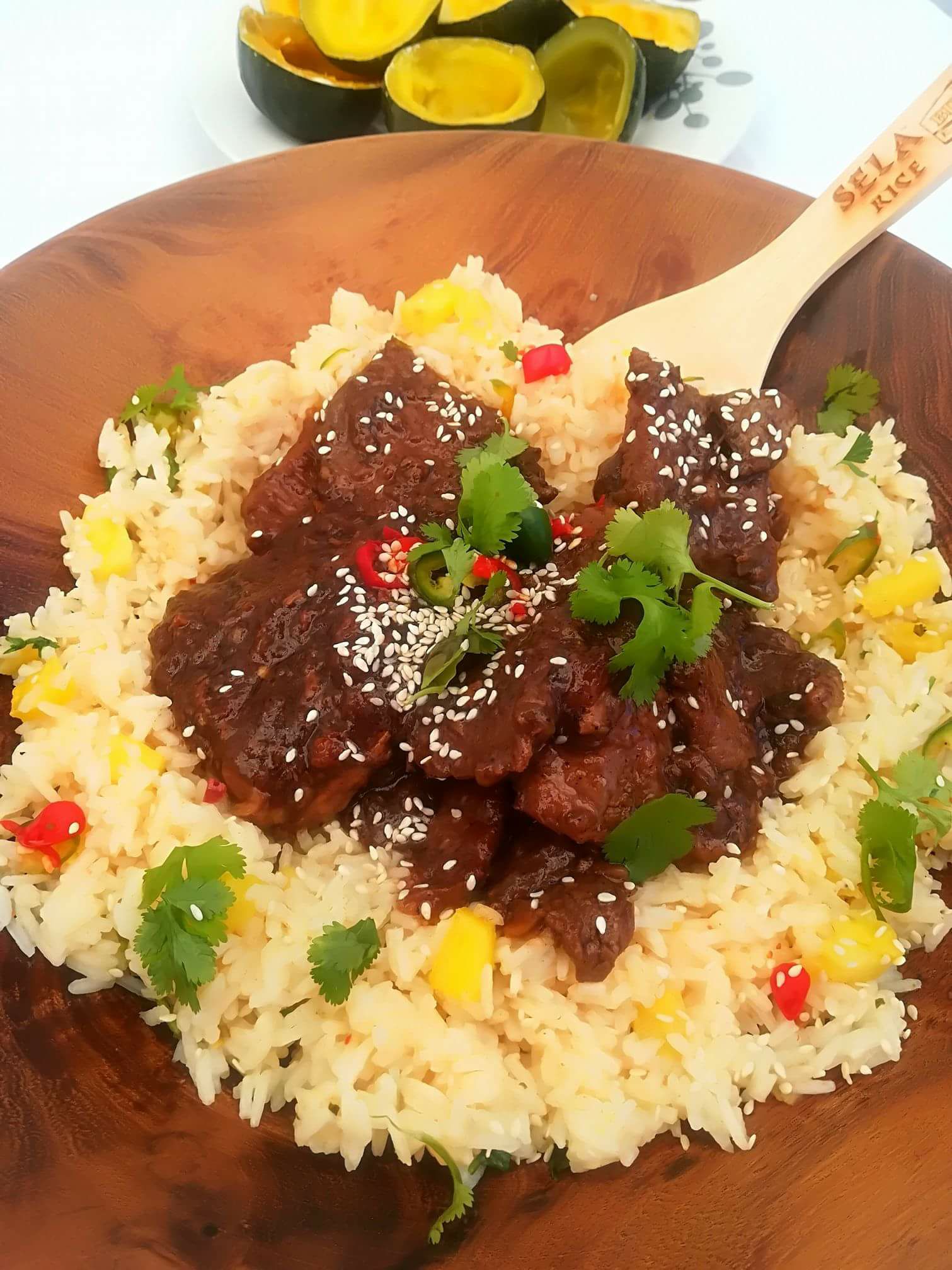 Fatima - Slow braised Steak with Pineapple, chili, coriander and sesame ...