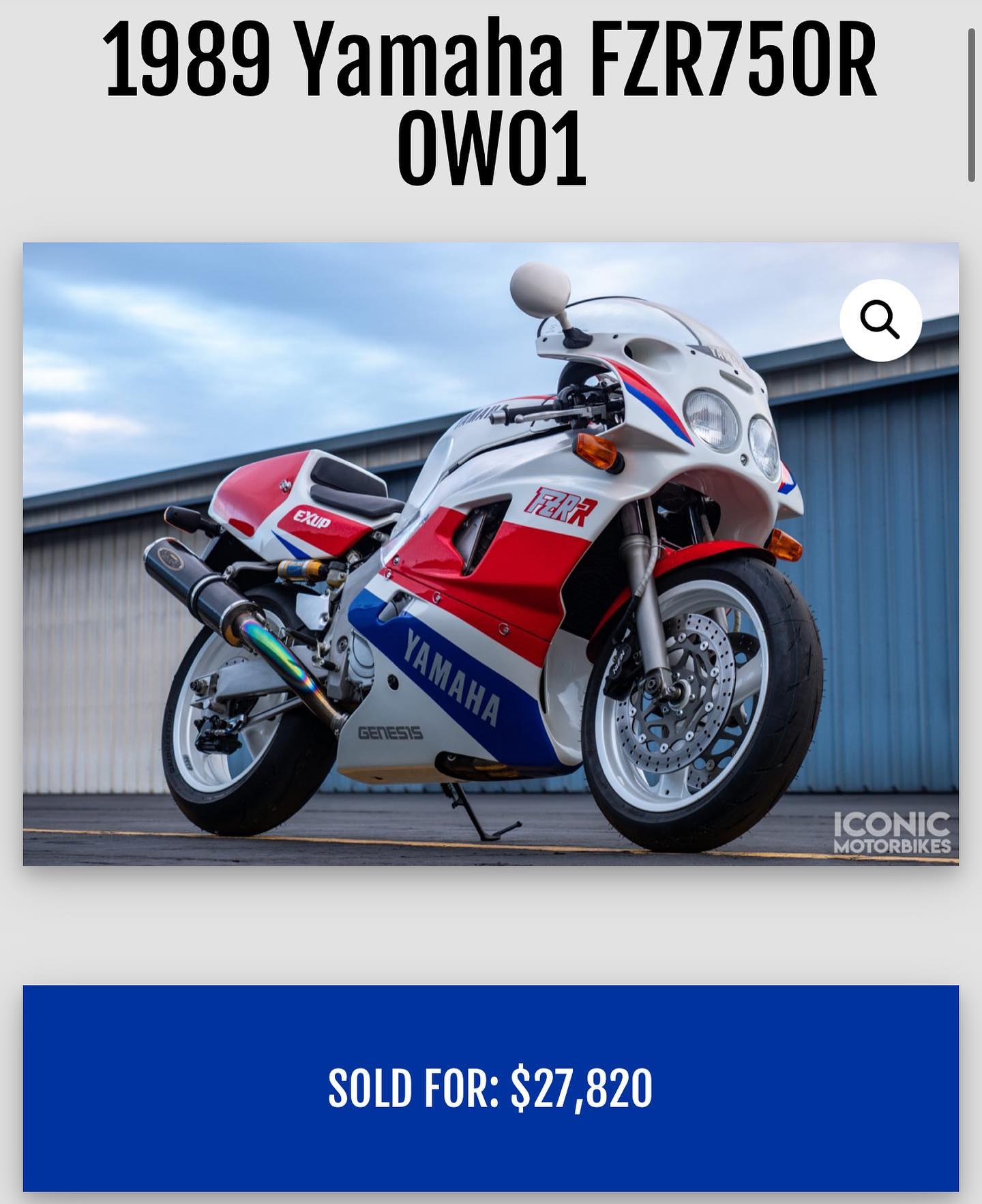＊ オーダー ＊ Another strong week of sales at iconicmotorbikeauctions.com and