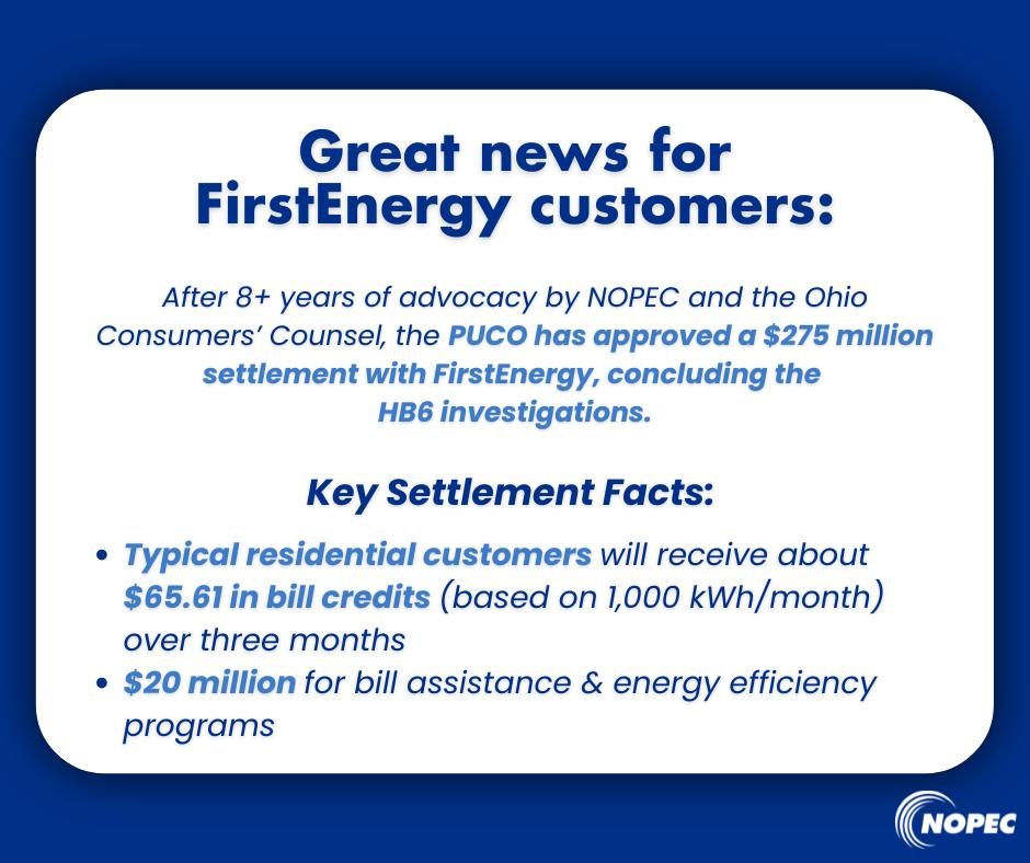 NOPEC - Great news for FirstEnergy customers! After 8+ years of ...