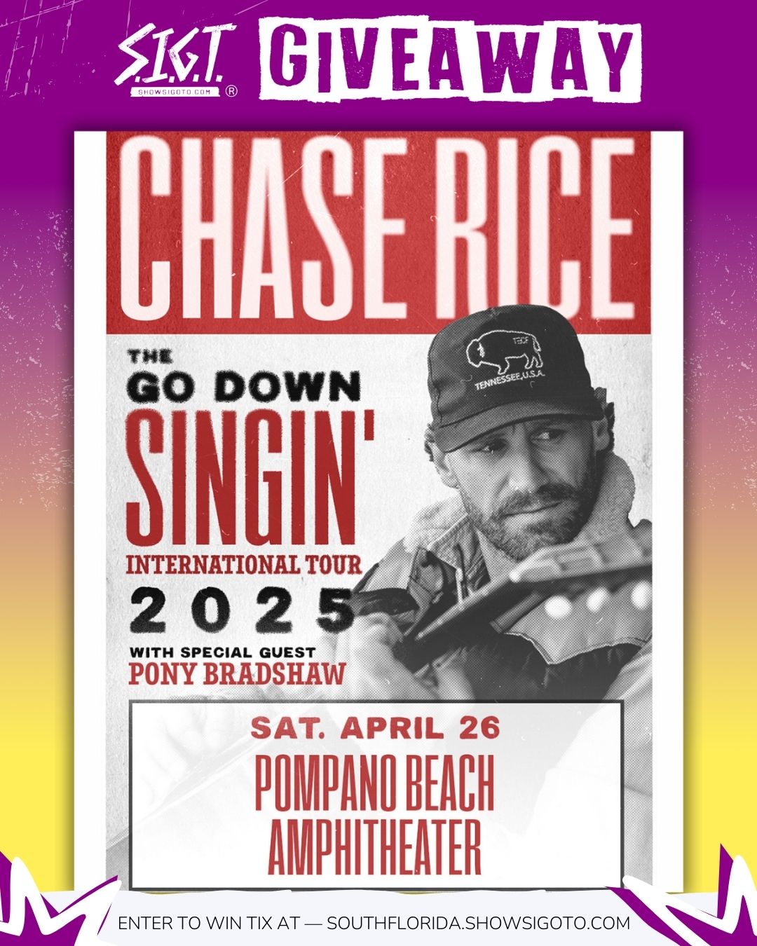 Shows - 🎙️ GIVEAWAY 🎙️ Chase Rice is coming to Pompano Beach ...
