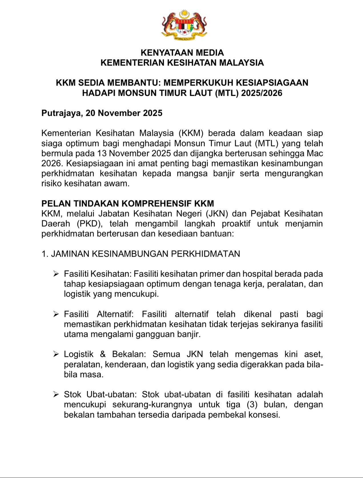 KEMENTERIAN KESIHATAN... - KEMENTERIAN KESIHATAN MALAYSIA