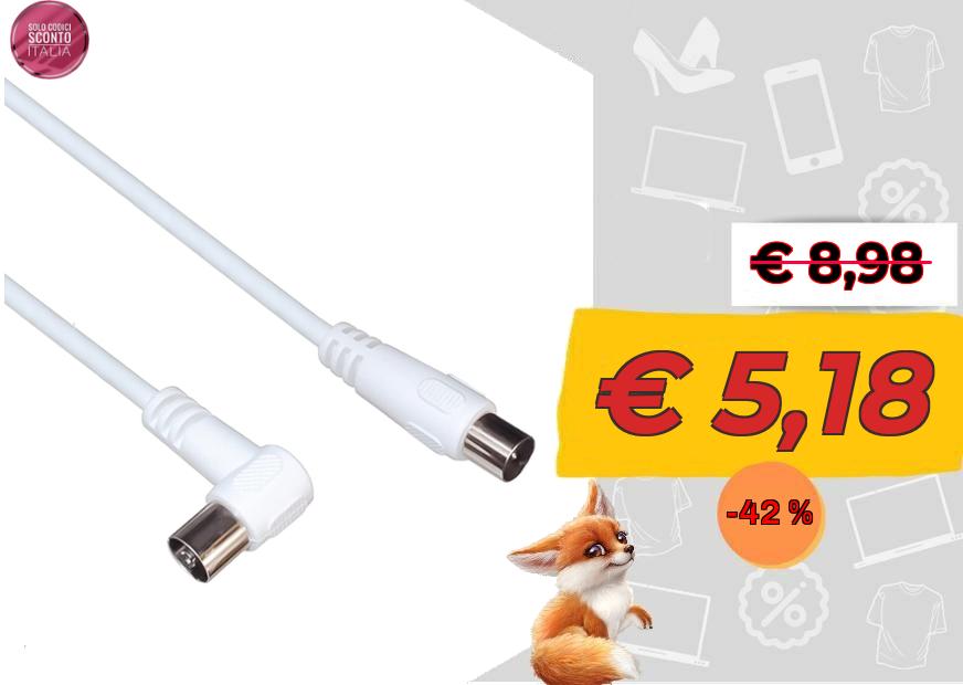PremiumCord Cavo Coassiale TV 3m – 75 Ohm, IEC Maschio-femmina, Schermato Per 4K UHD E Full HD - 4