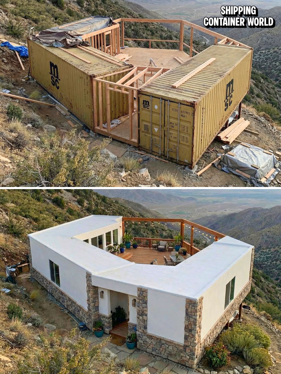 Shipping - 3 Containers. 1 Massive Deck. The Hillside Oasis. How do you ...