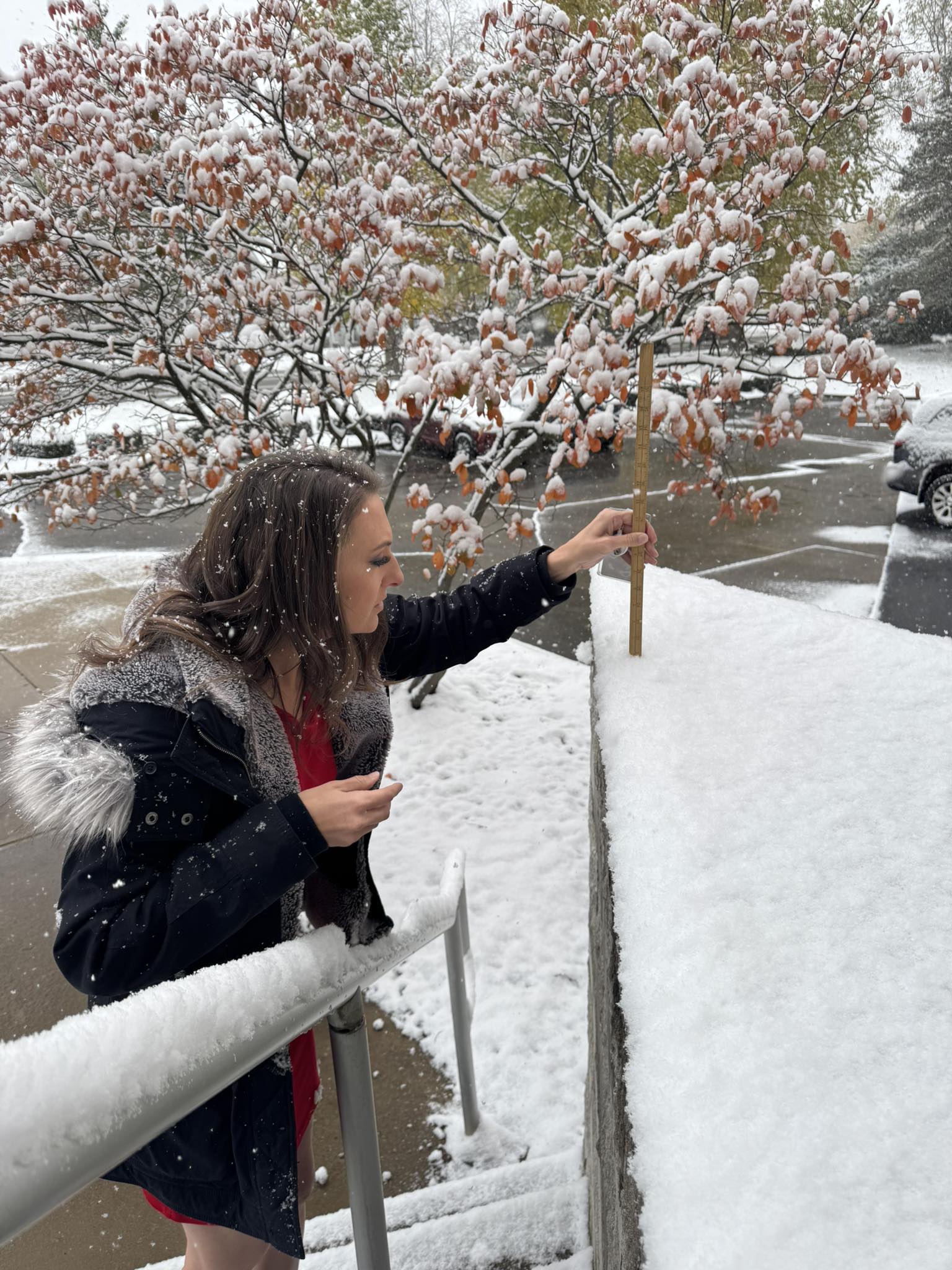 Britley - ️ 2” of snow here at WHIO studios! I’m pretty sure this ruler ...