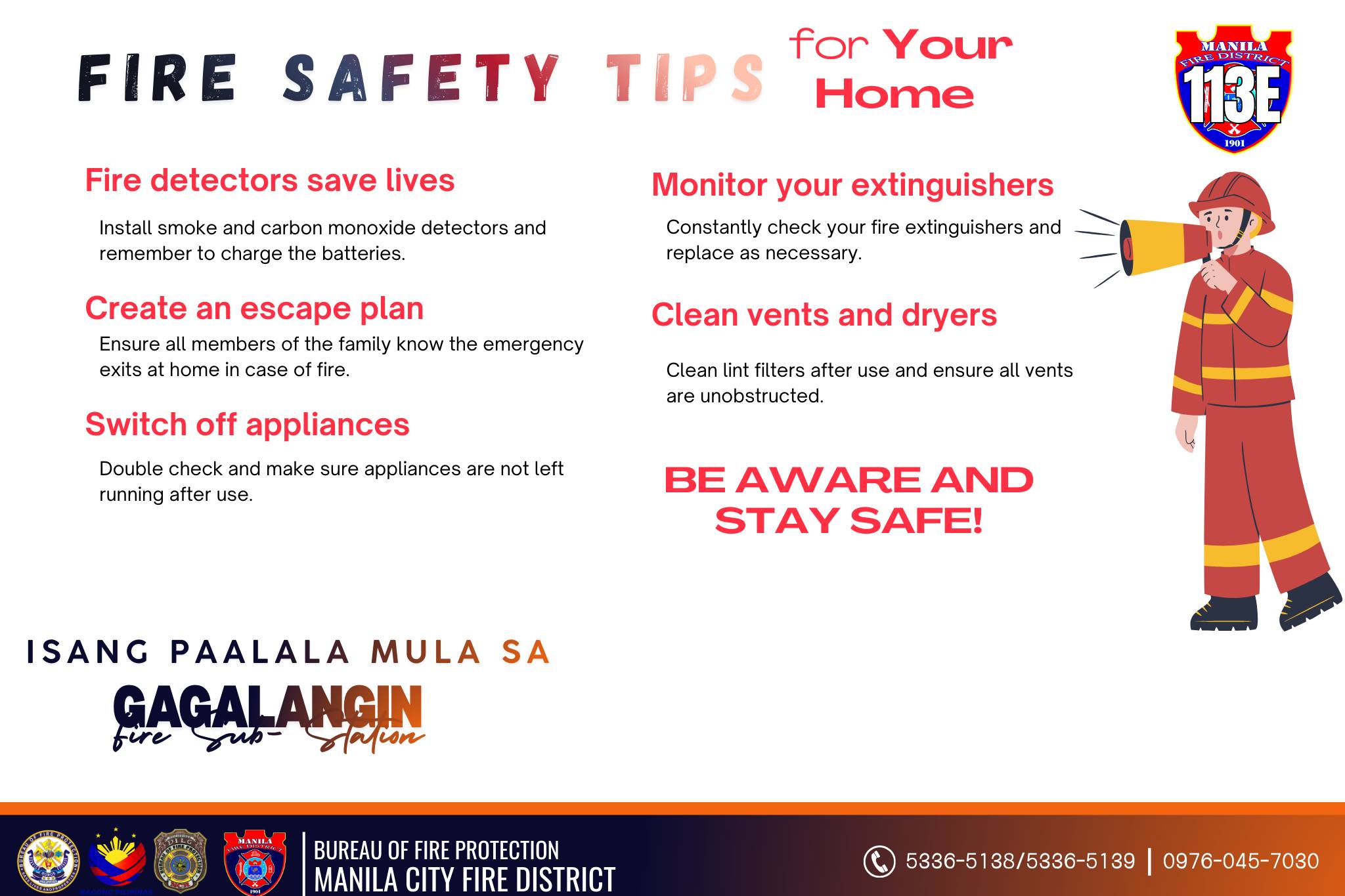 Bfp Ncr - 15 January 2026 FIRE SAFETY TIPS #MFDsince1901 # ...