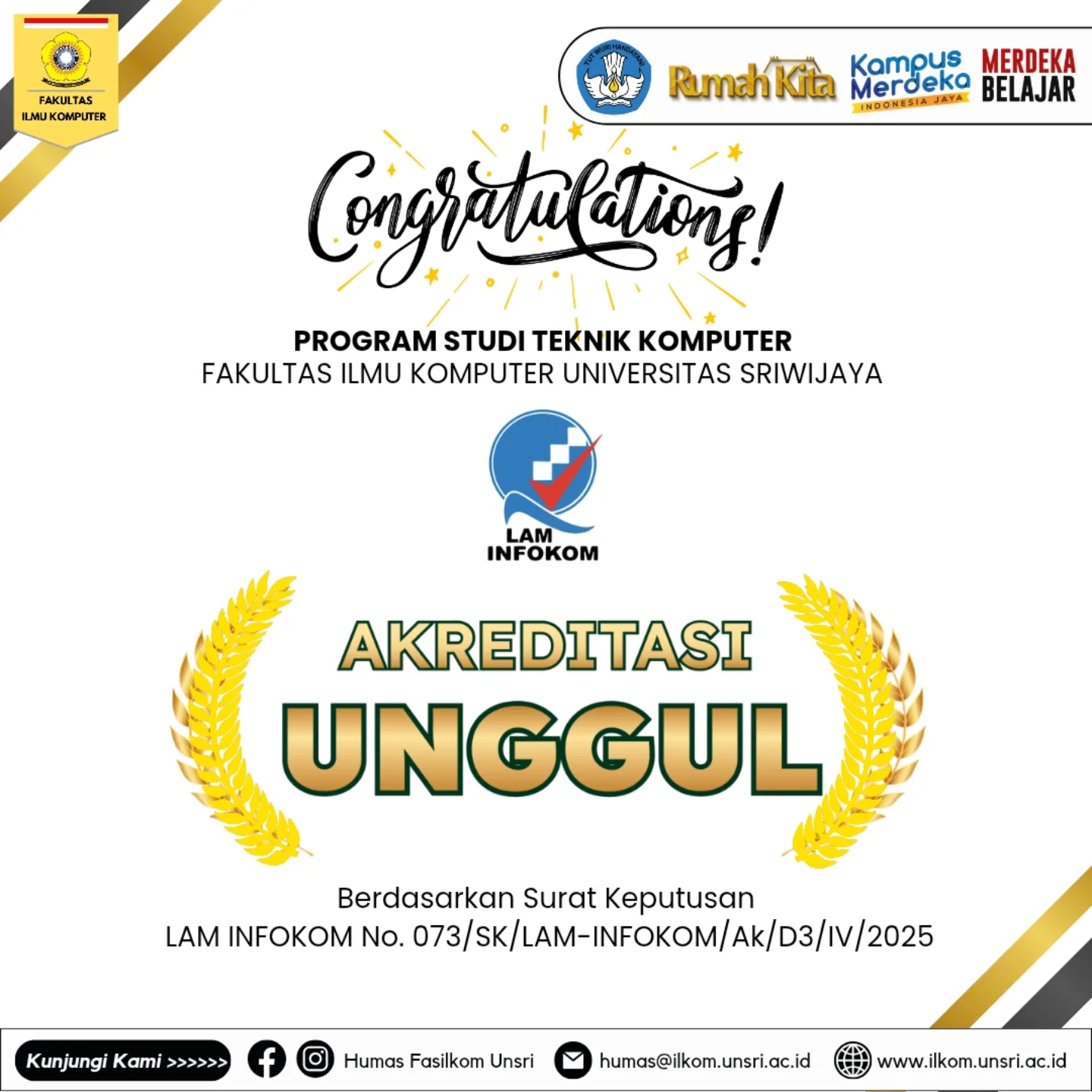 Humas - Selamat dan Sukses Prodi Teknik Komputer Terakreditasi Unggul ...