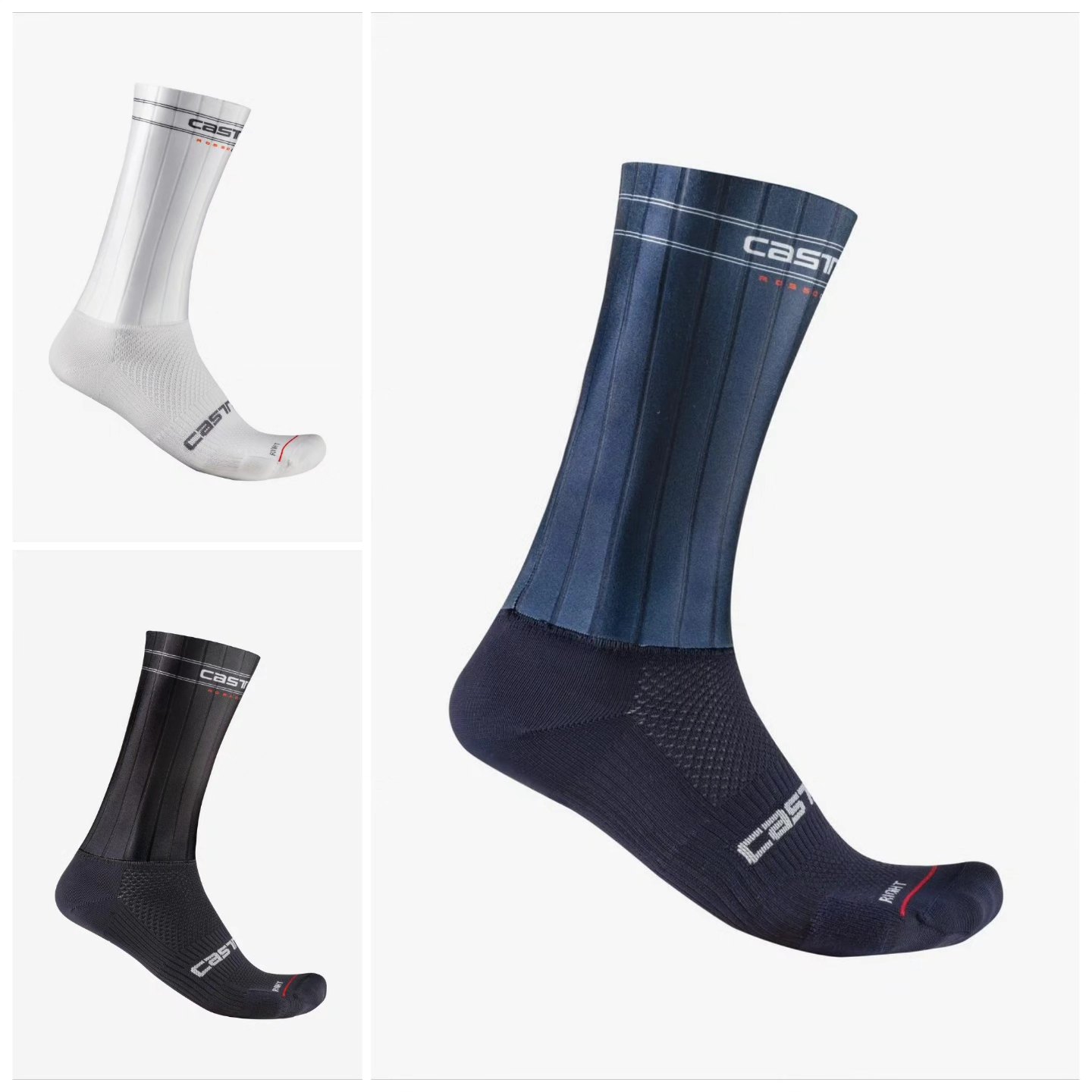Castelli Fast Feet 2 Copriscarpe Aerodinamici Uomo | Lycra E Fondo Scanalato Per Cronometro E Strada