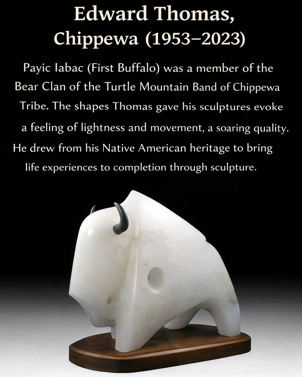 Edward Thomas, Chippewa (1953–2023) Payic Iabac (First Buffalo), a