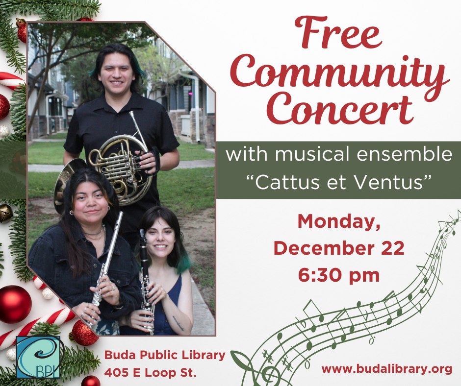 City - The Buda Public Library is excited to welcome back local musical ...