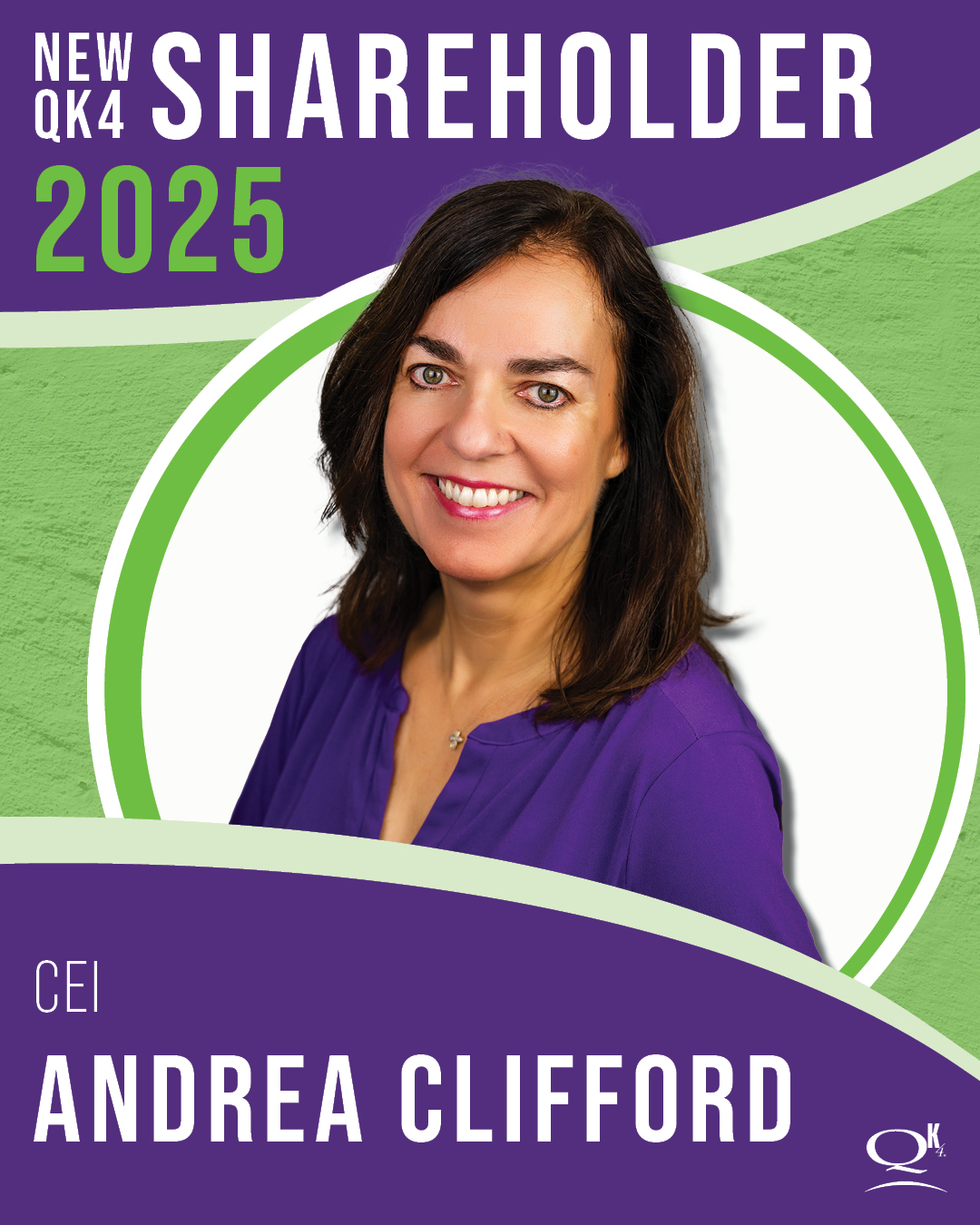 Qk4 - We’re proud to welcome Andrea Clifford to Qk4’s shareholder group ...