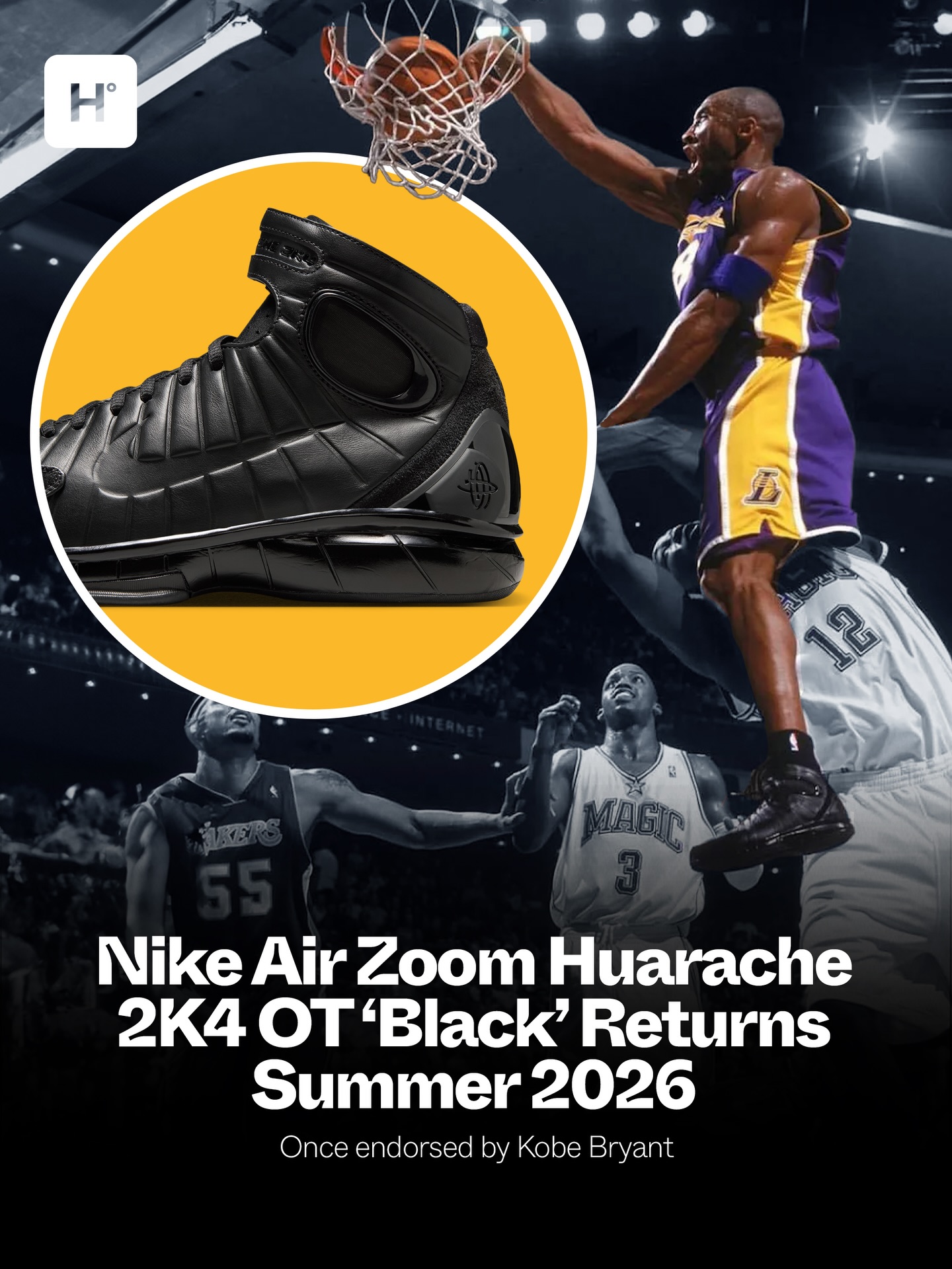 The Nike Air Zoom Huarache 2K4 OT is back in black ? Once 