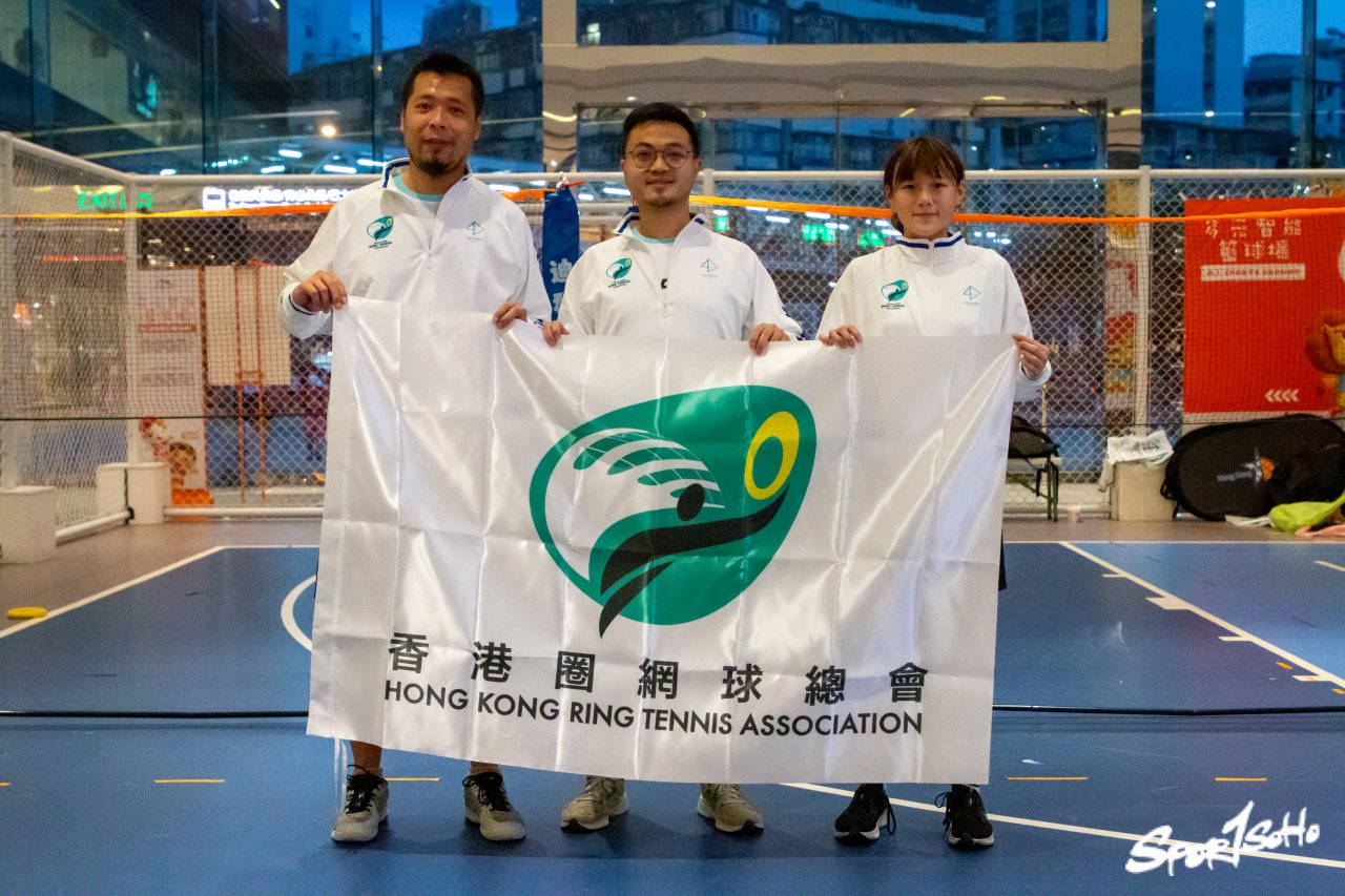 中國香港圈網球總會 - 四人小隊將出戰後日（九月三十日）在南非舉辦的圈網球世界盃。 （其中三名參賽者，左起：SANO、圈網球總會主席OSMAN ...