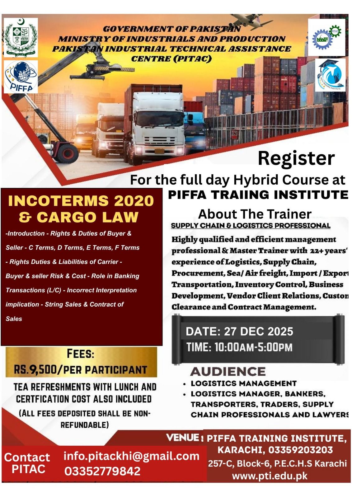 Pakistan - Sharpen your logistics expertise with our full-day hybrid ...
